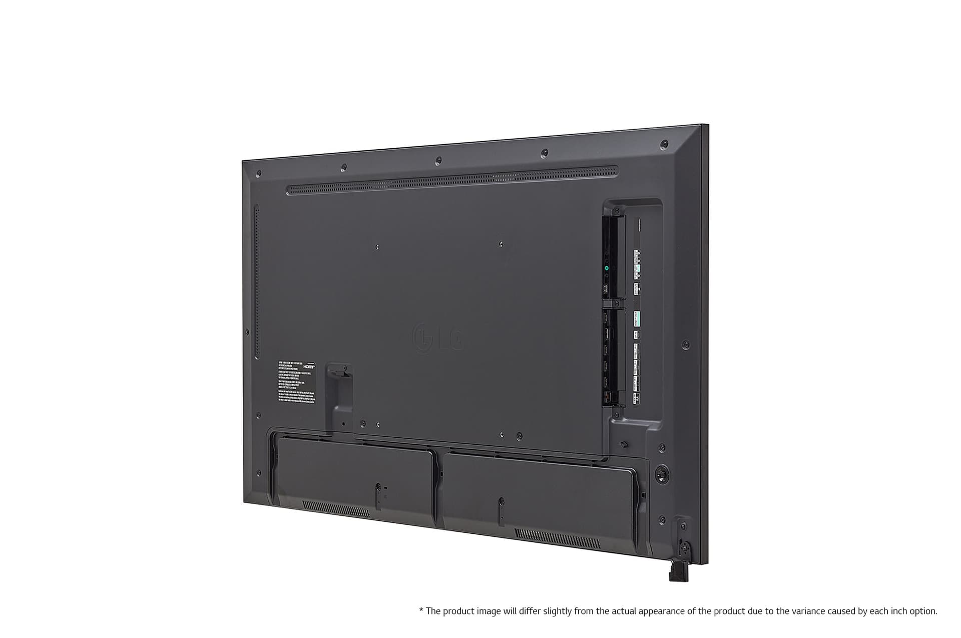 Digital advertising screen with cable management channels located on the back of the unit