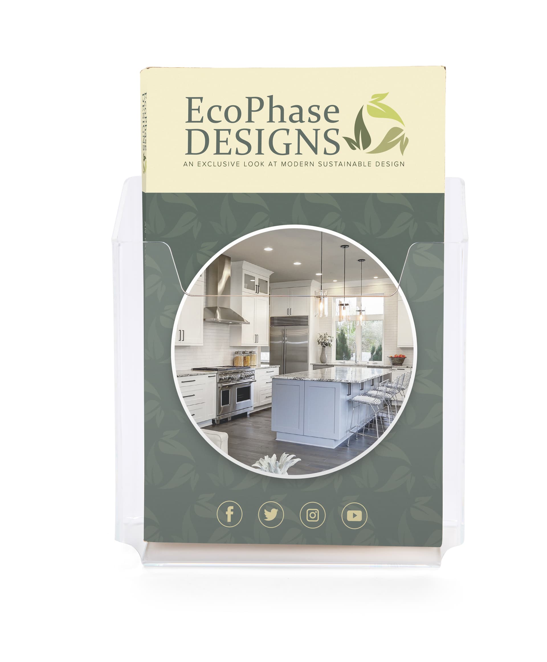 Table brochure holder for 5.5" media