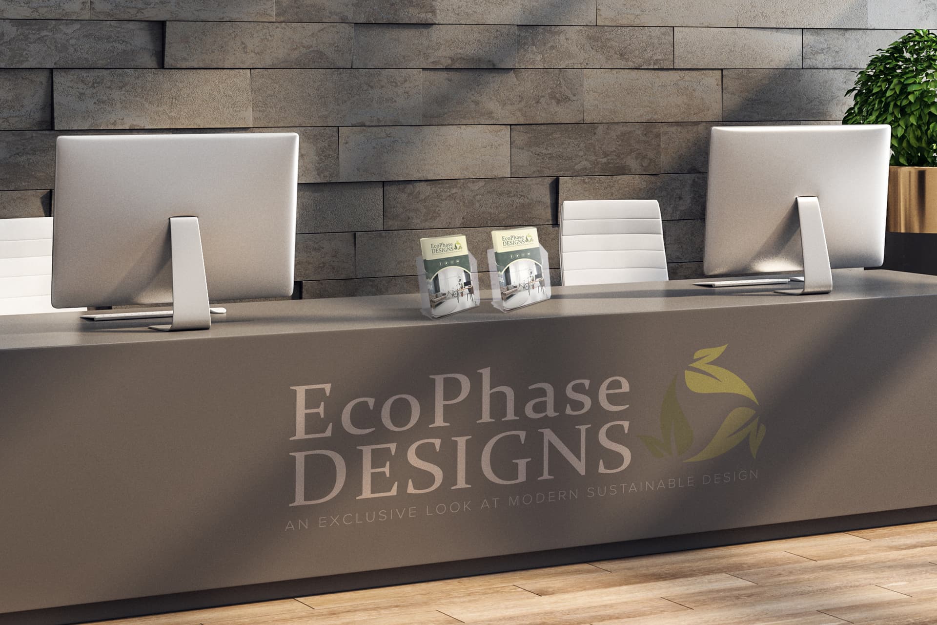 Counter brochure holder with clear design for maximum visibility