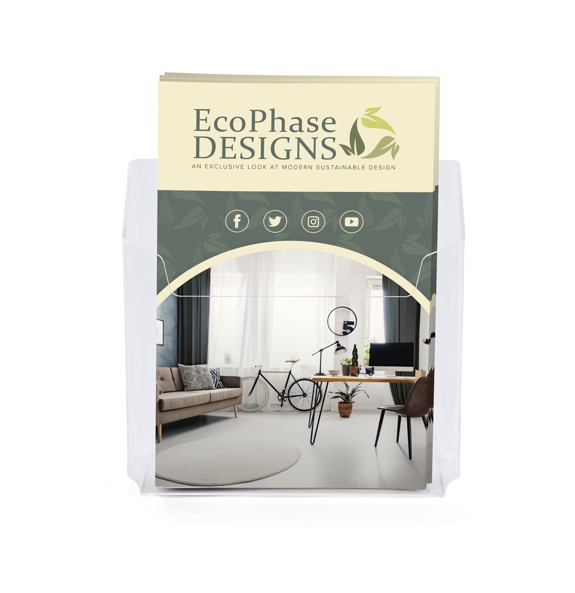  Counter brochure holder with single pocket design