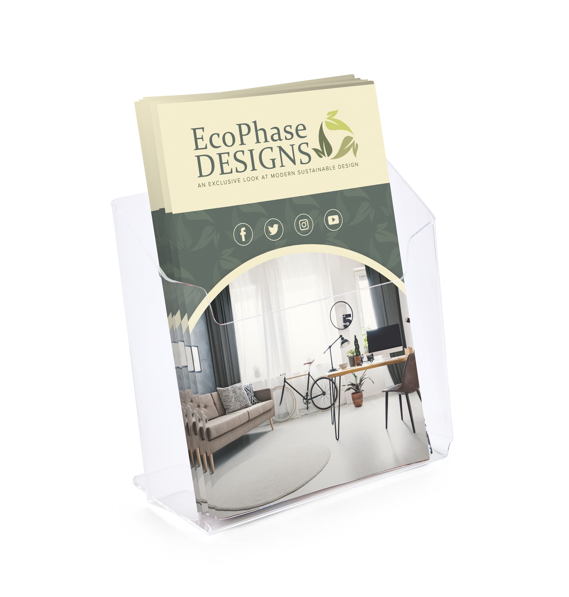 Counter brochure holder for 7" wide literature