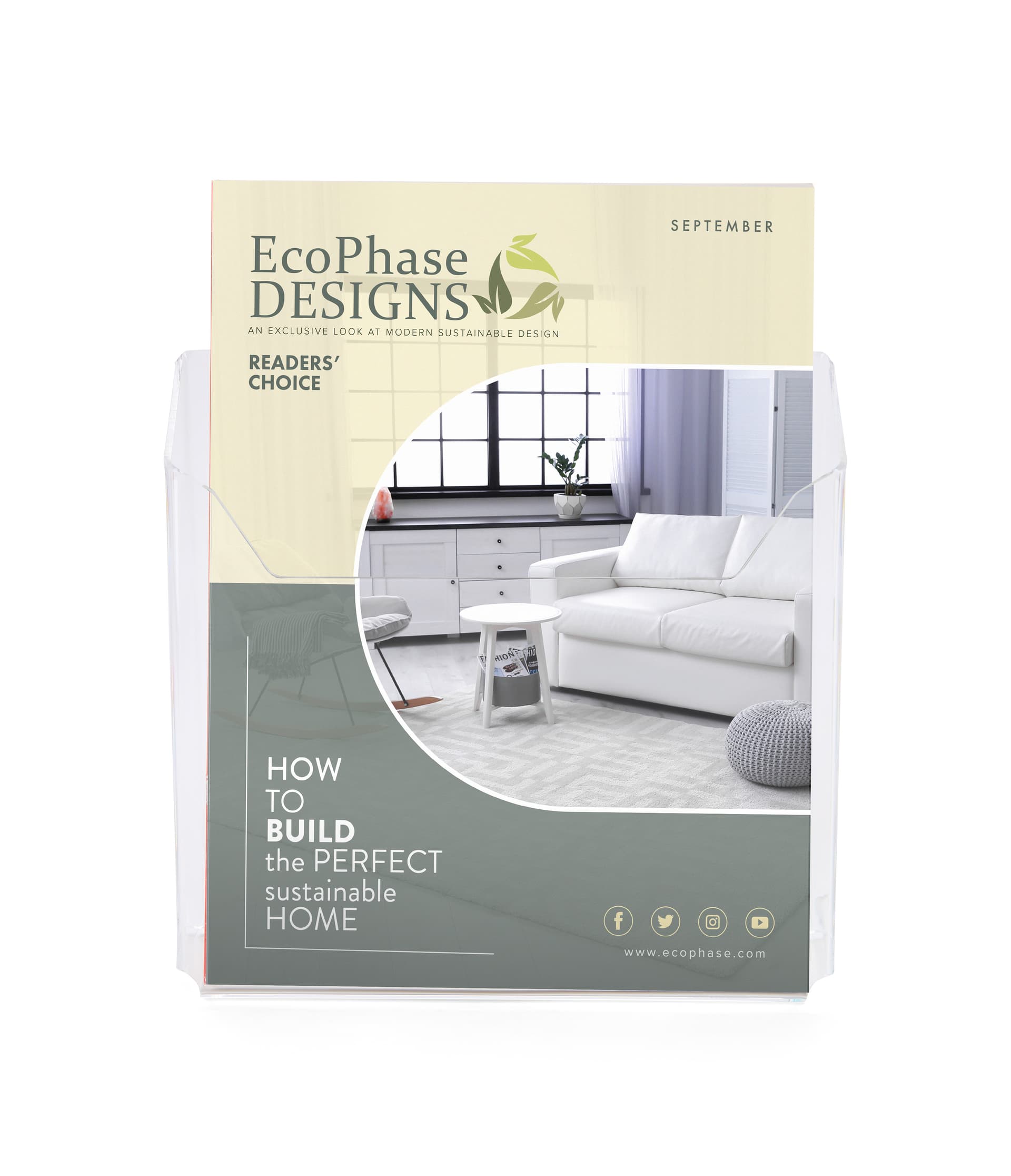 Acrylic magazine holder is lightweight 
