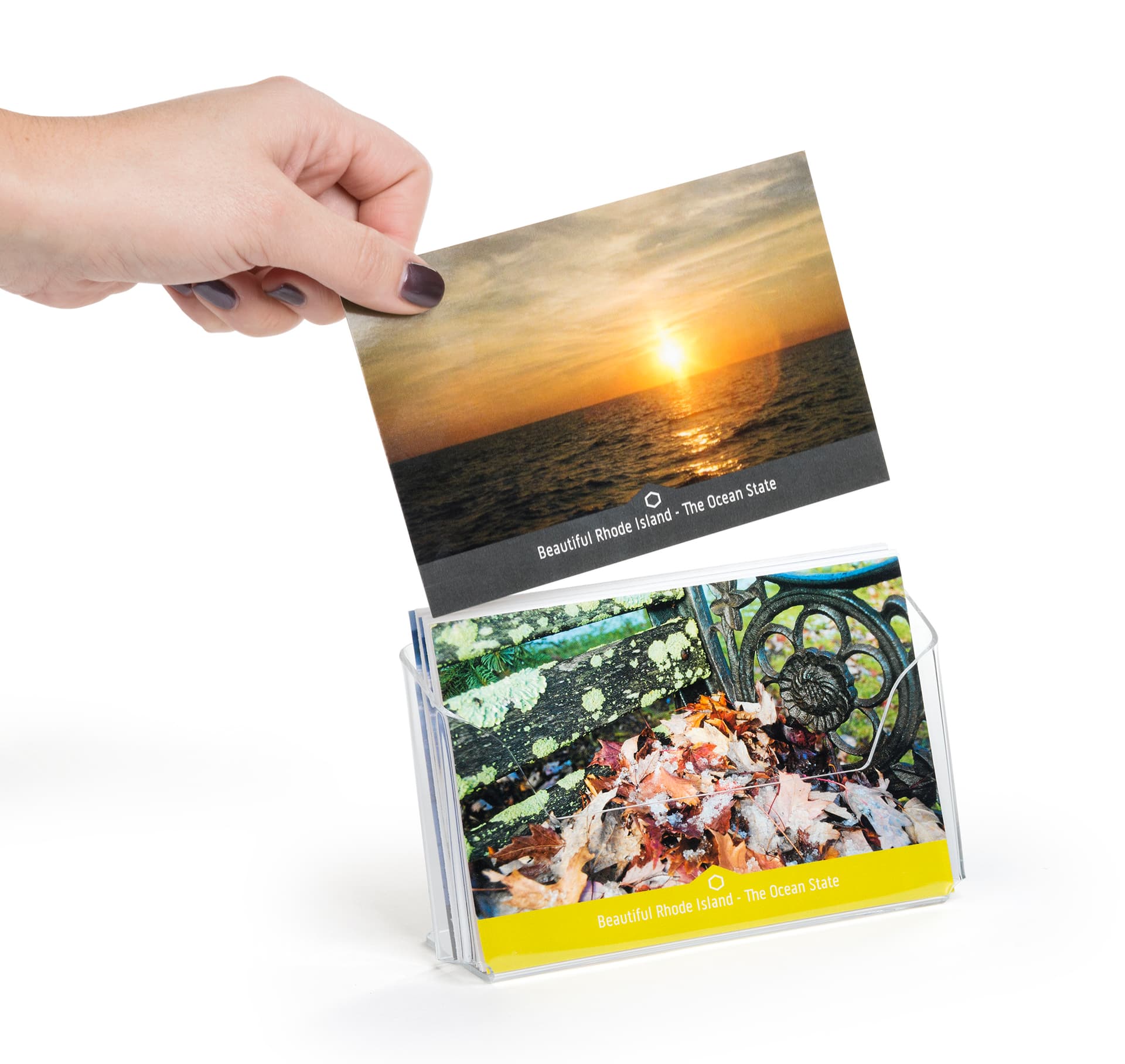 Post card pocket in use