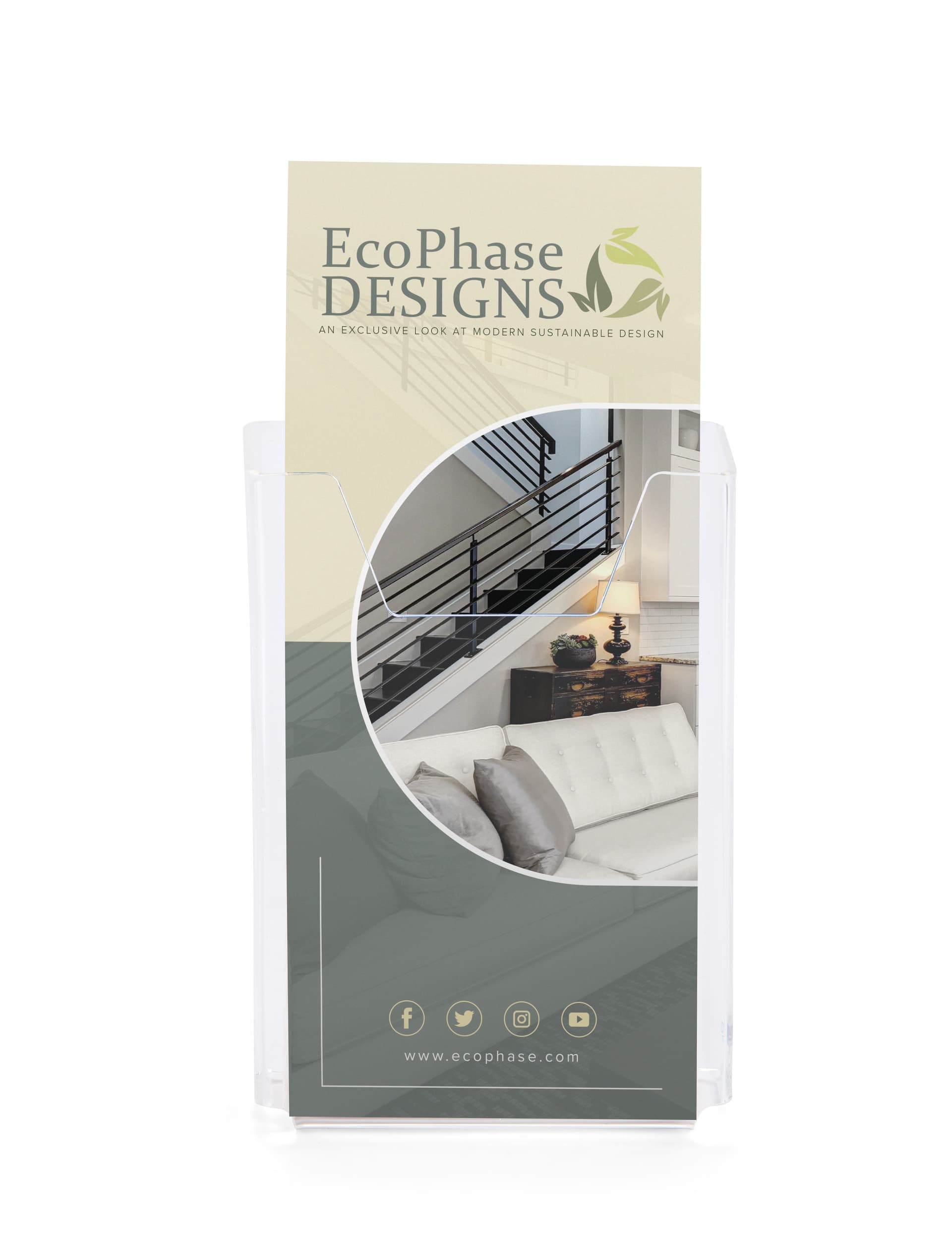 Acrylic brochure holder for wall with hassle free set-up 