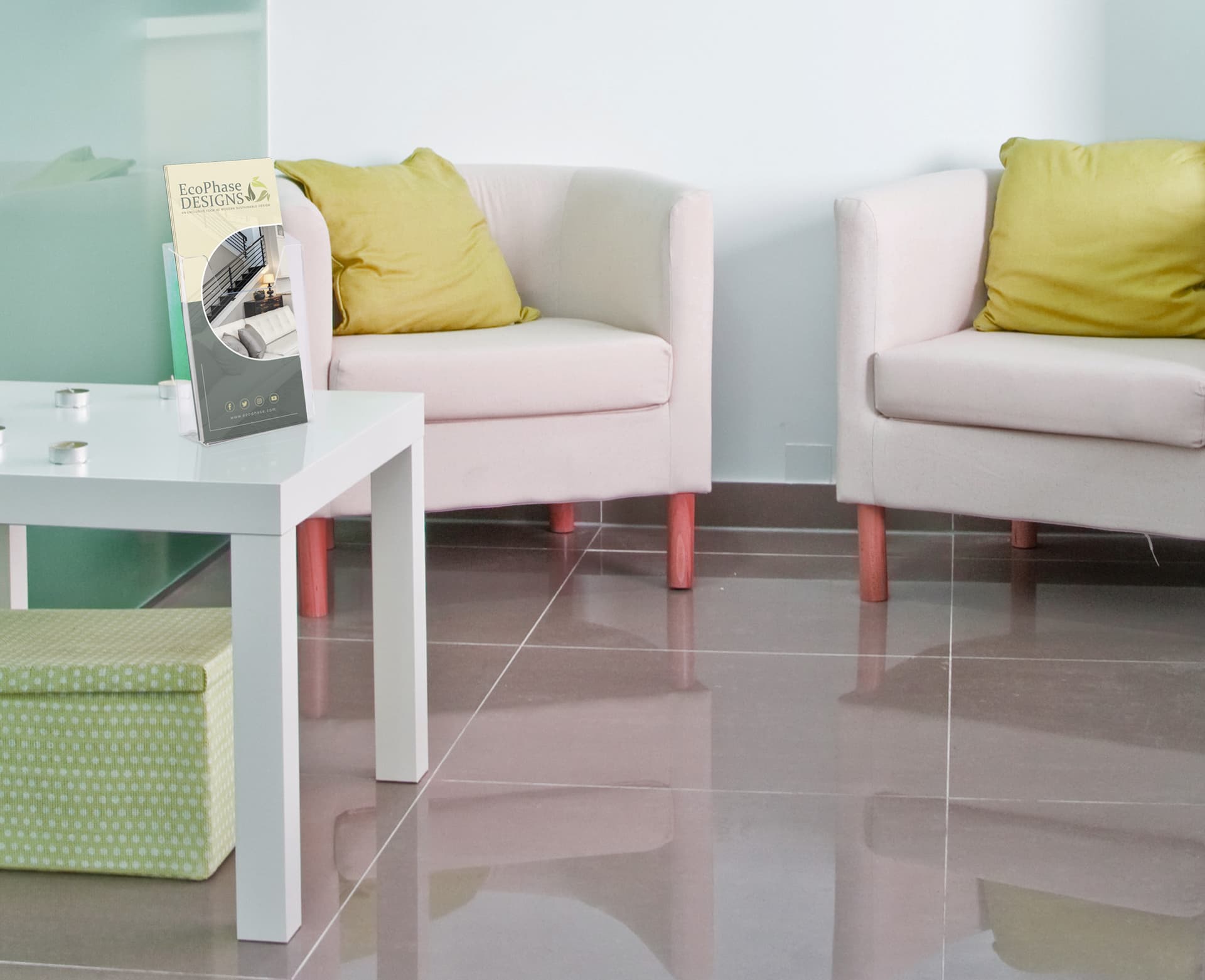 Acrylic brochure holder for offices and waiting areas
