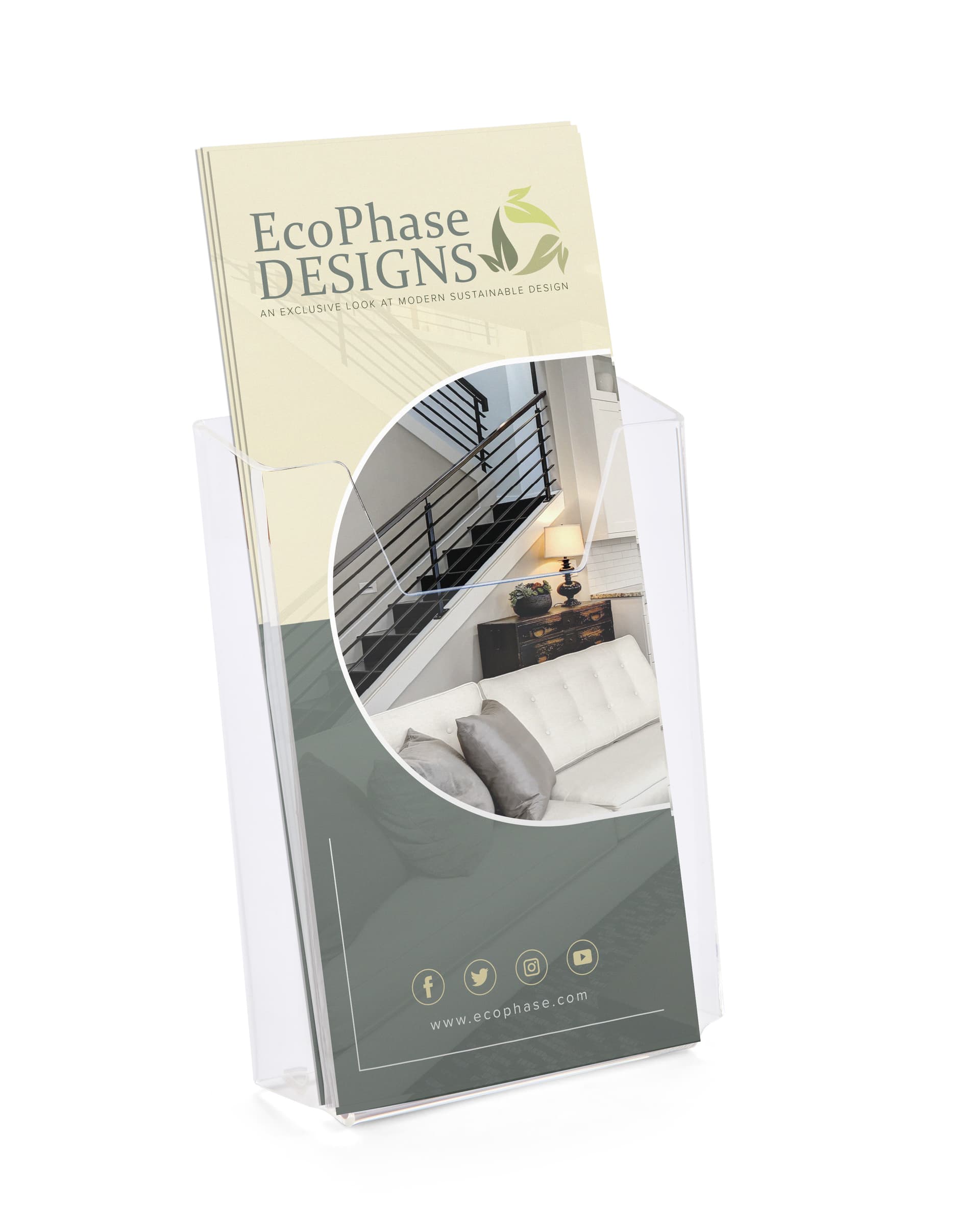 Acrylic brochure holder for wall for literature display