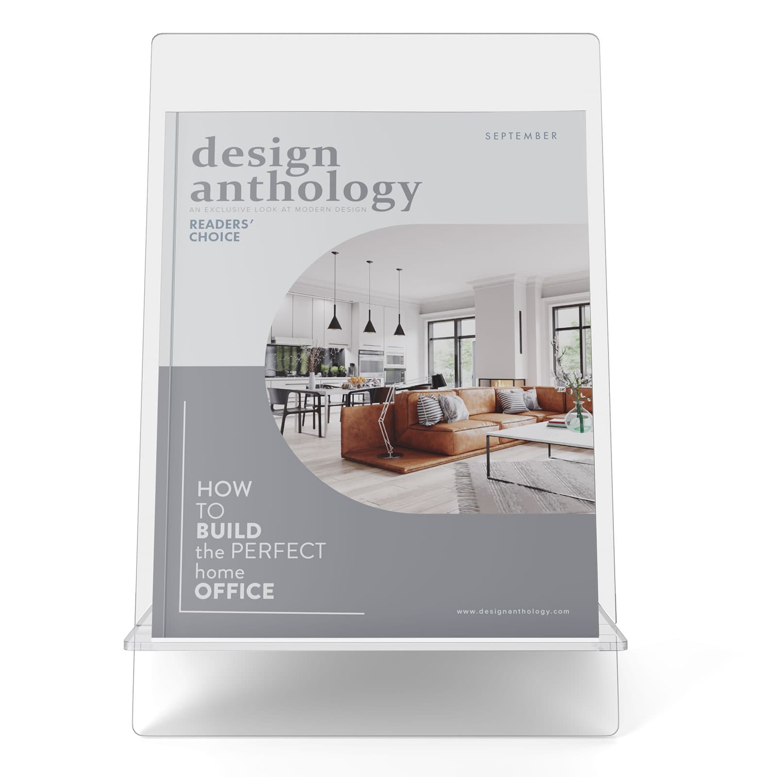 Flat back literature holder supports standard small and large reading materials