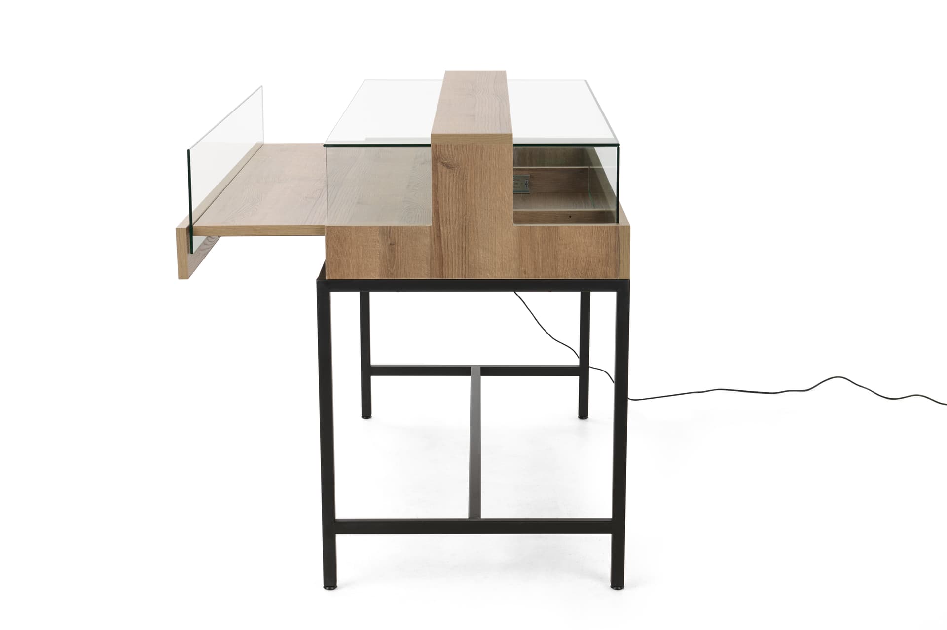 Dispensary display case with stable base