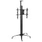 TV Stand with Power Outlets, Fits Monitors 30 - 84", Wheels & Camera Mount – Black