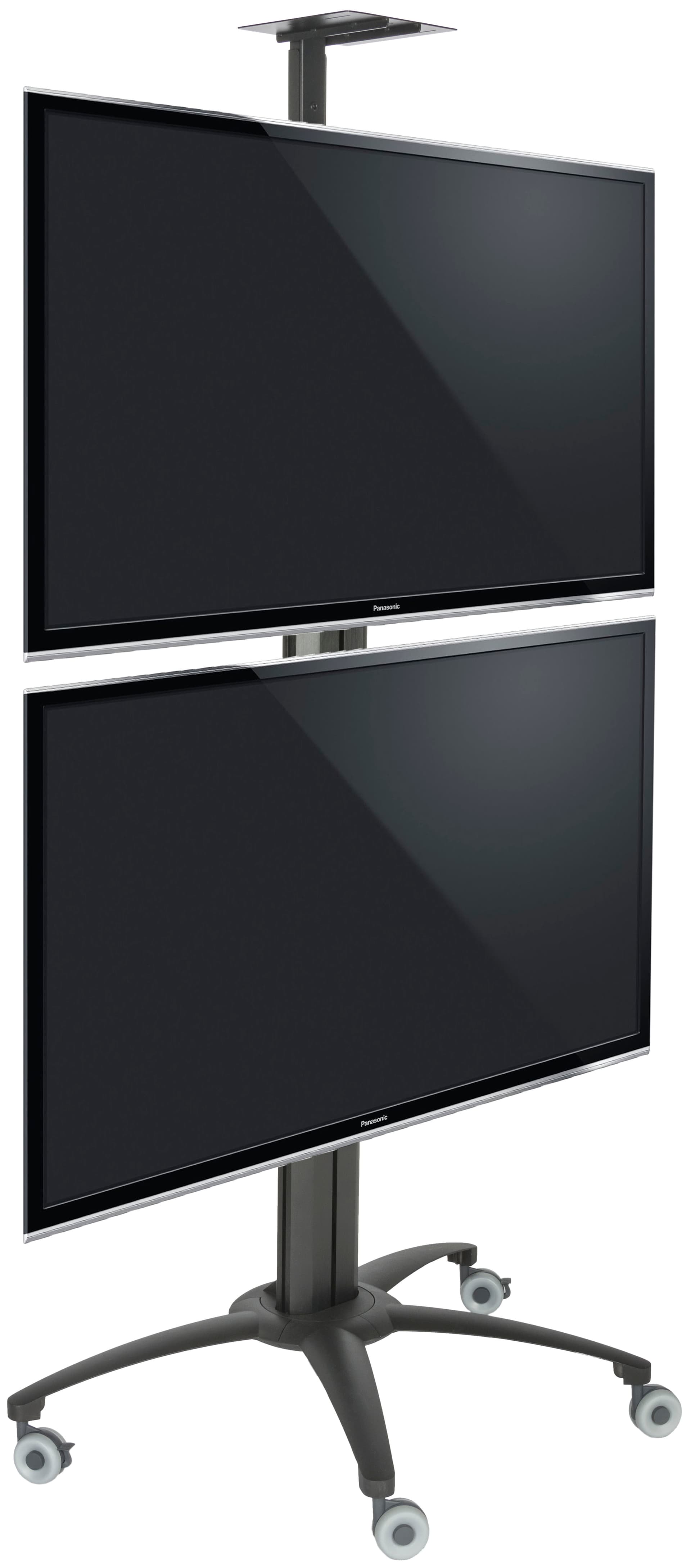 Black Dual TV Stand With Power Distribution