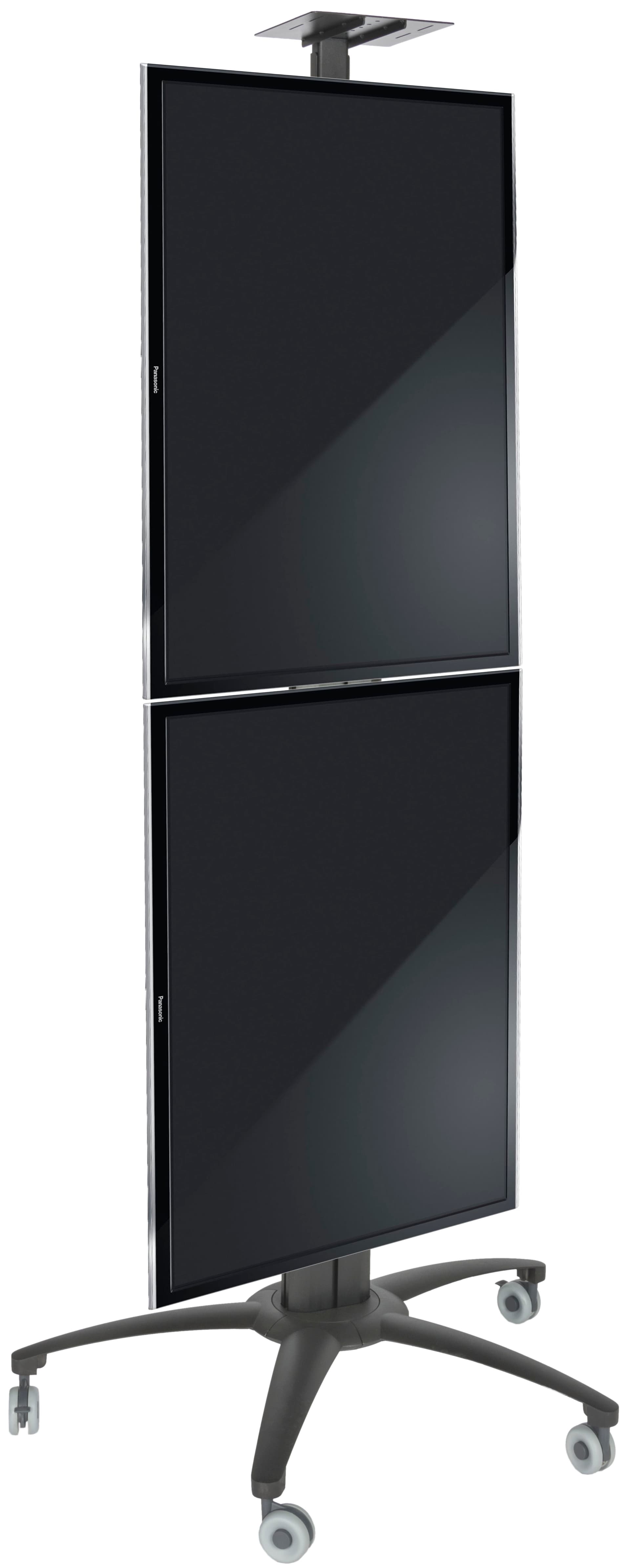 Dual TV Stand With Power Distribution, Supports Portrait or Landscape View
