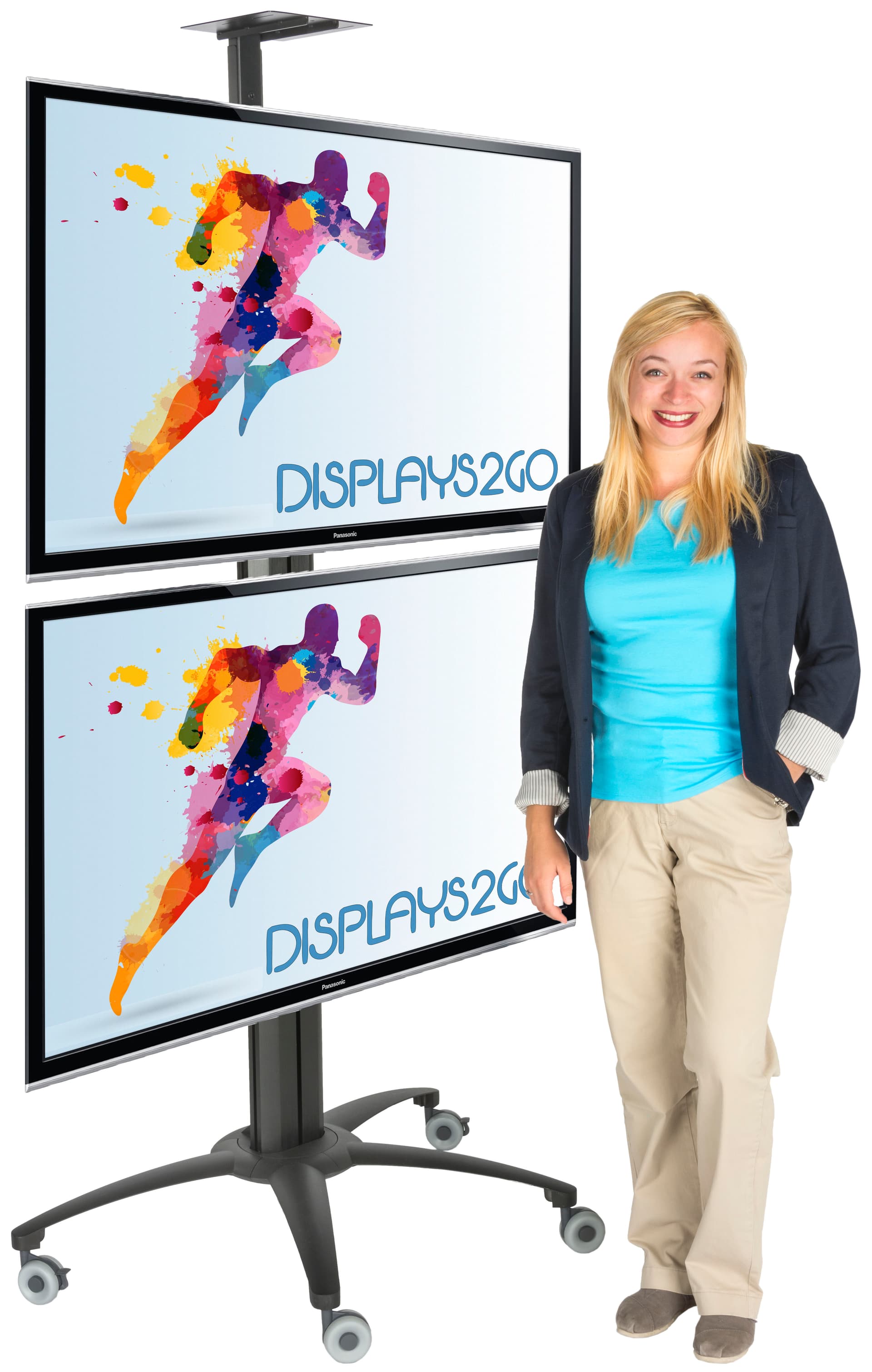 Steel Dual TV Stand With Power Distribution