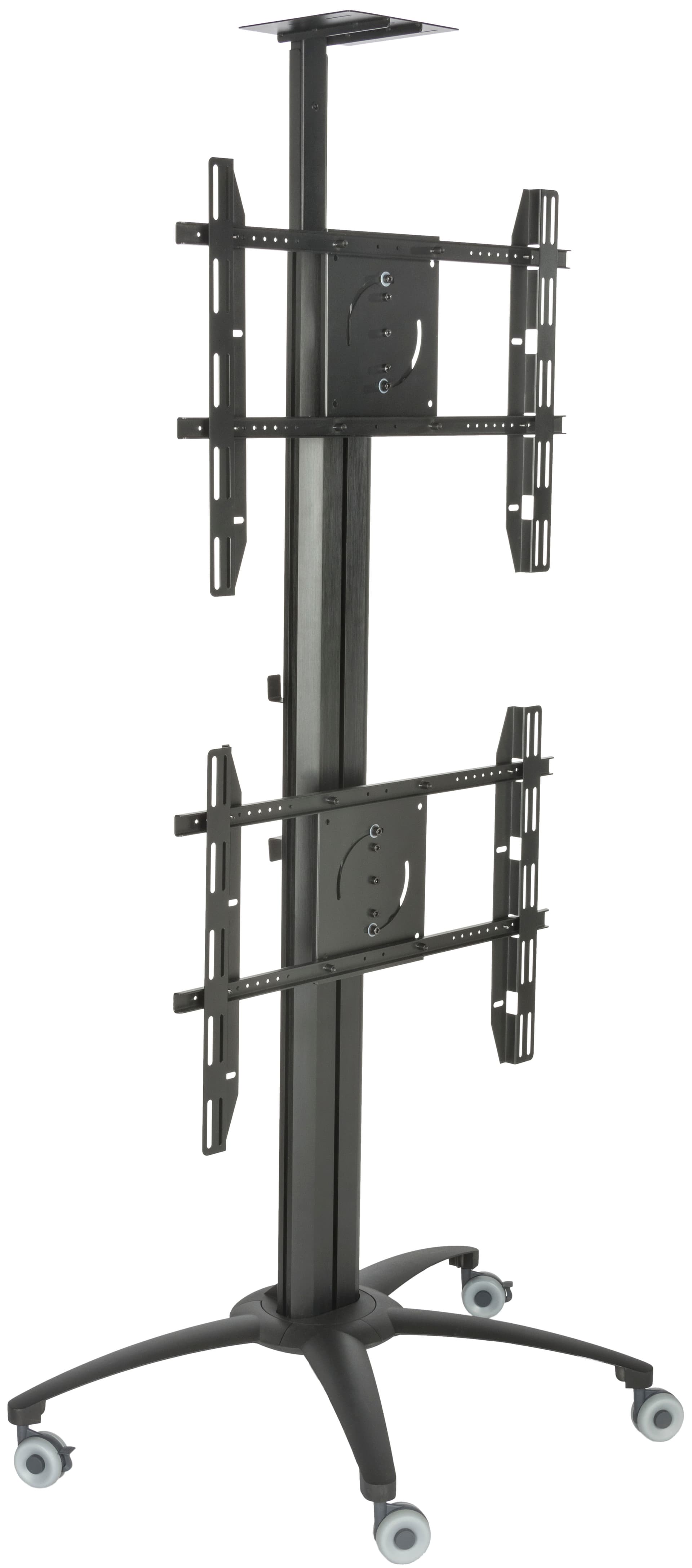 Dual TV Stand With Power Distribution for 2 Large Screen Monitors