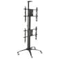 Dual TV Stand w/ Power Outlets, (2) 30 - 60" Screens, Wheels & Camera Mount – Black