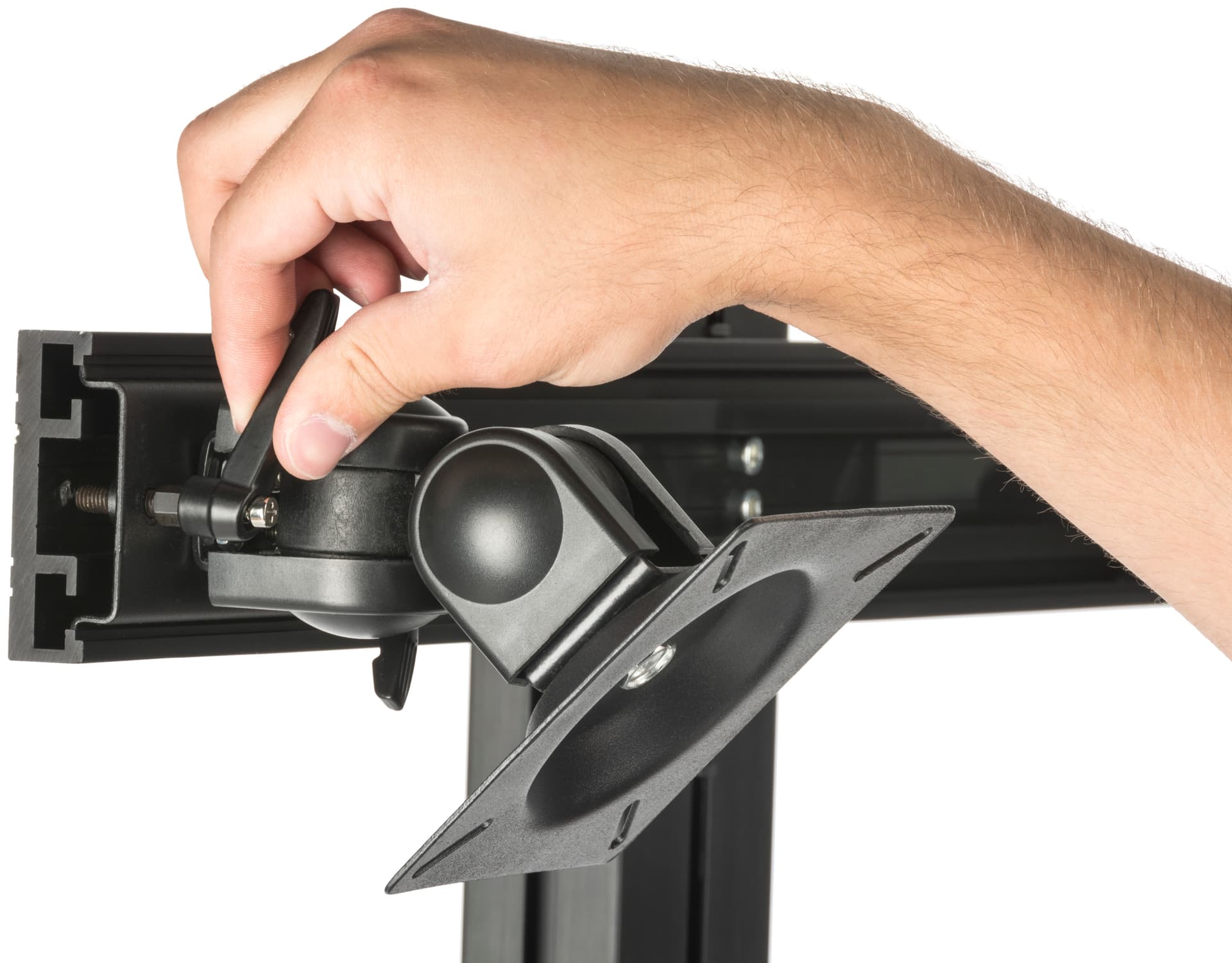 Multi-Monitor Standing Computer Cart, Tooless Adjusters