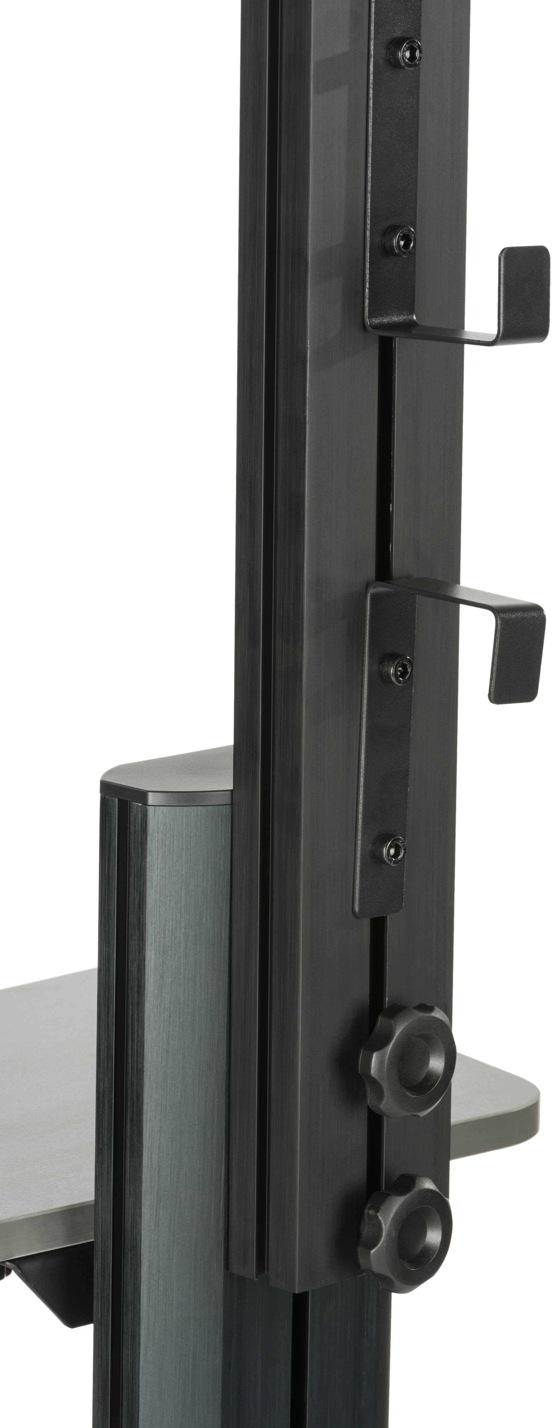 Multi-Monitor Standing Computer Cart With Cord Organization