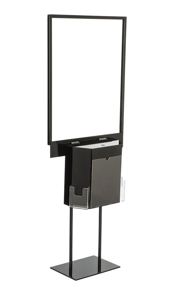 Black Sign Stand with Sweepstakes Box for Posters