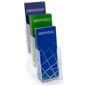 Tiered Acrylic Brochure Holder, 4"w, Wall or Tabletop - Clear