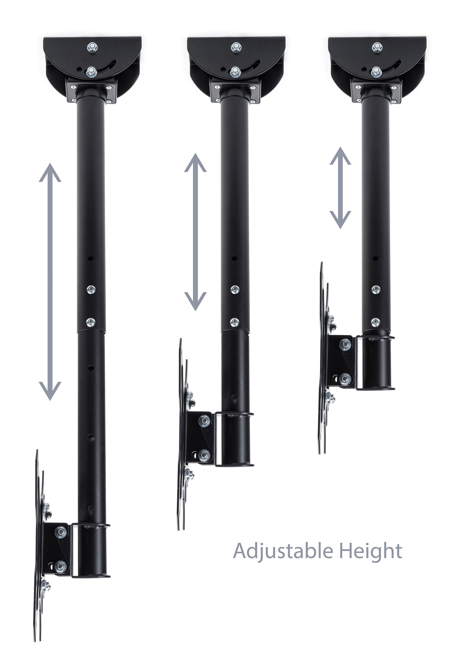 Telescoping arm extender 21 inches to 31 inches on ceiling TV mount 