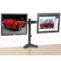 Desktop Dual Monitor Stand for Screens 10 to 24", Rotating Brackets - Black