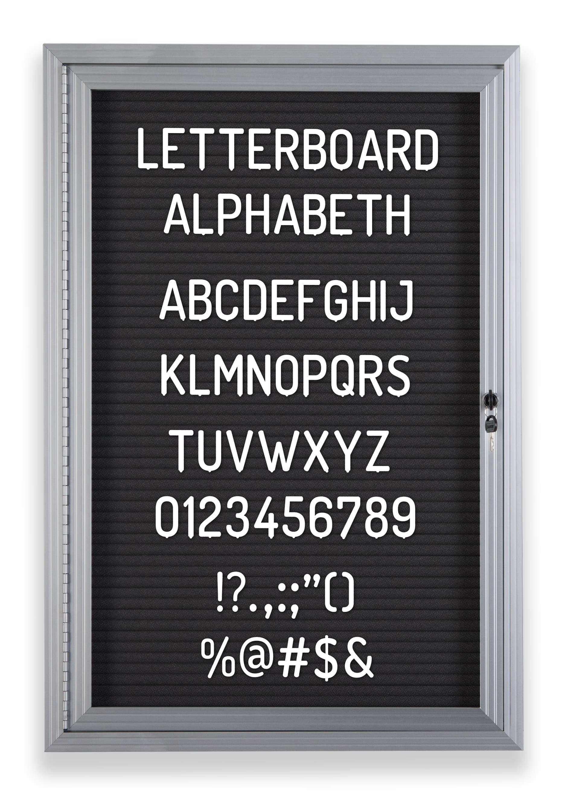 Letter board with additional numbers and punctuation 
