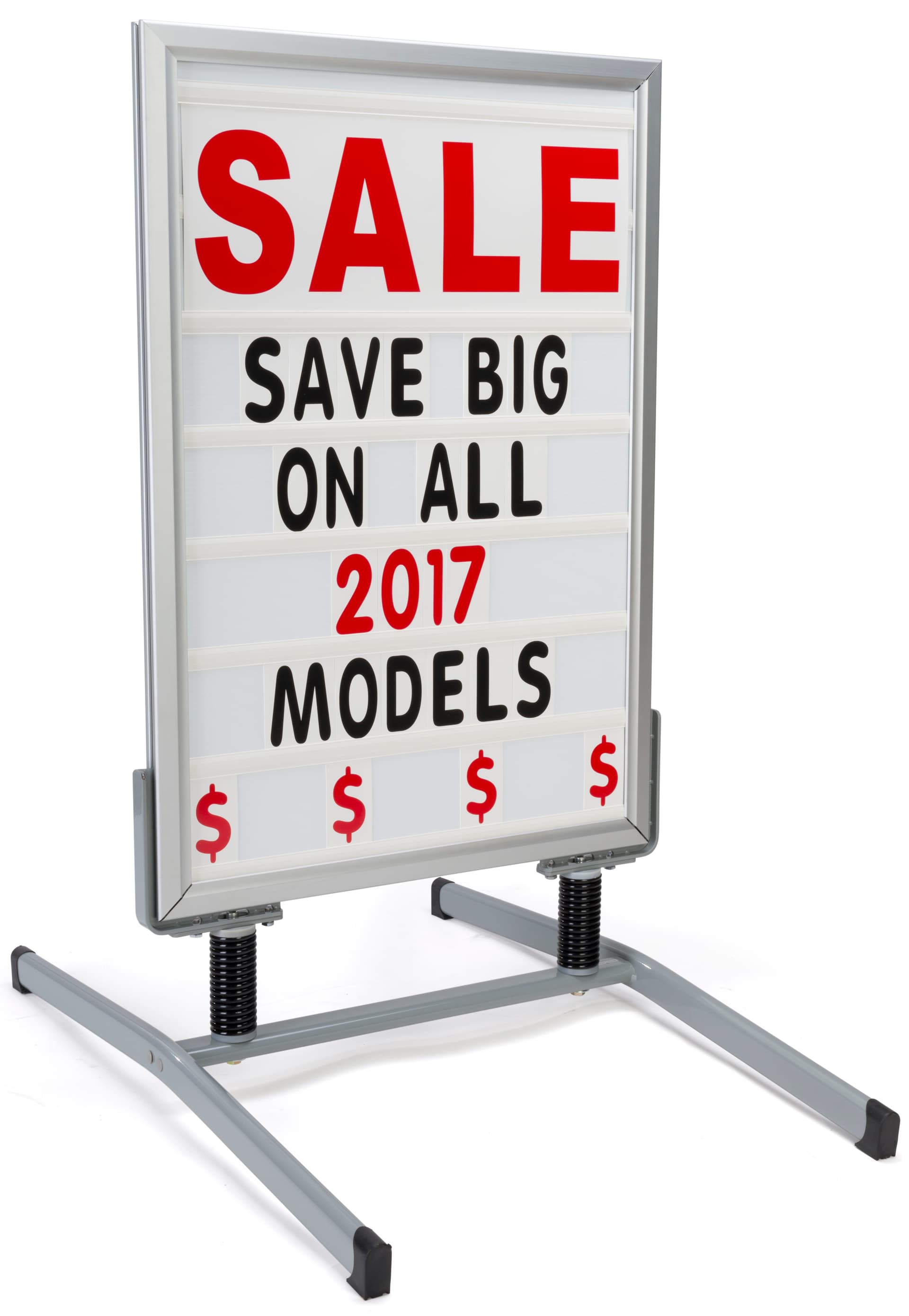 Silver Portable Sign Board with Changeable Letters