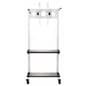 TV Stand, Fits Monitors 20”-80”, 2 AV Shelves, Wheels, Crank Adjustable – White