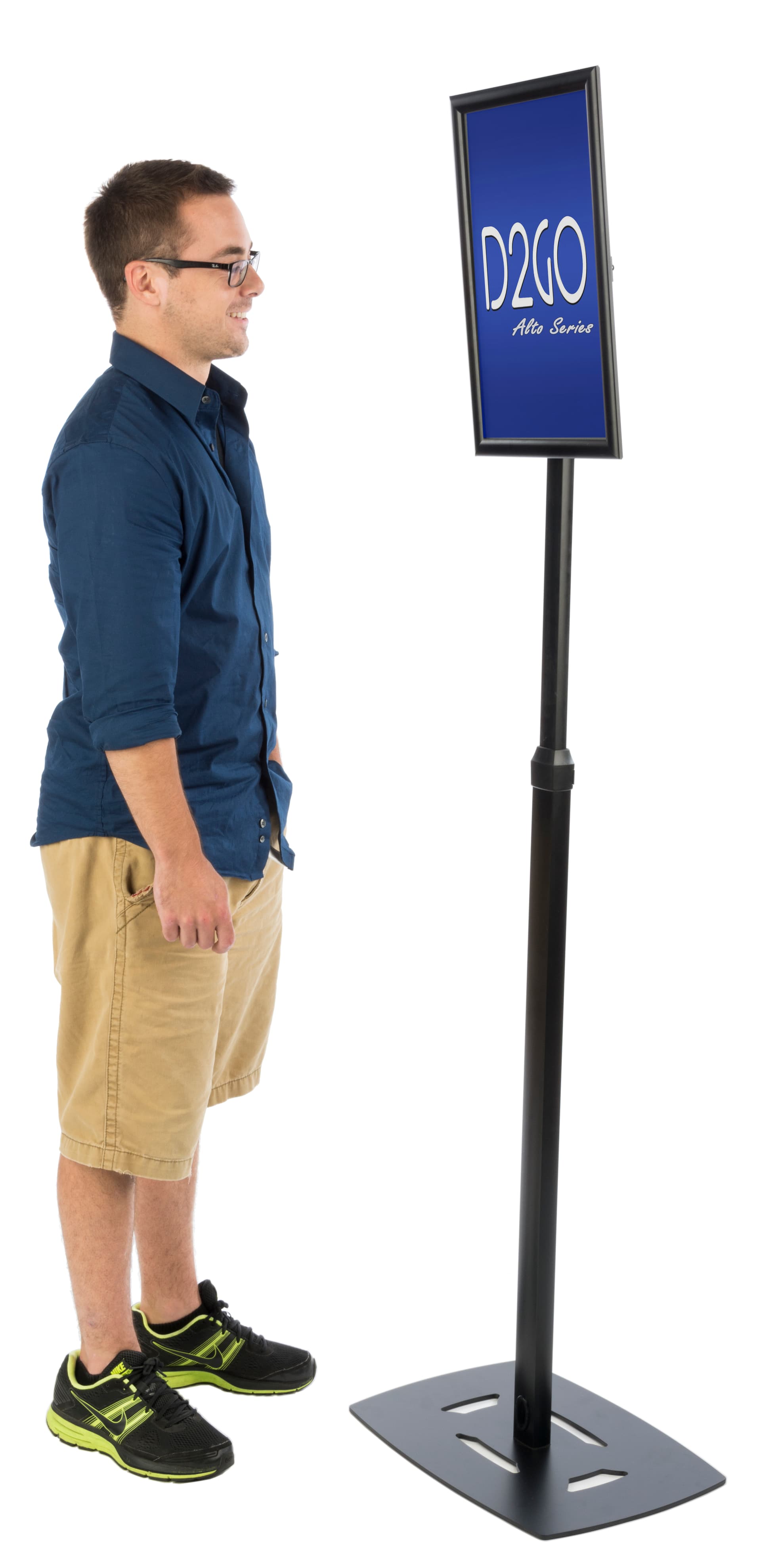 Black 11 x 17 Poster Frame Pedestal with Multiple Height Settings