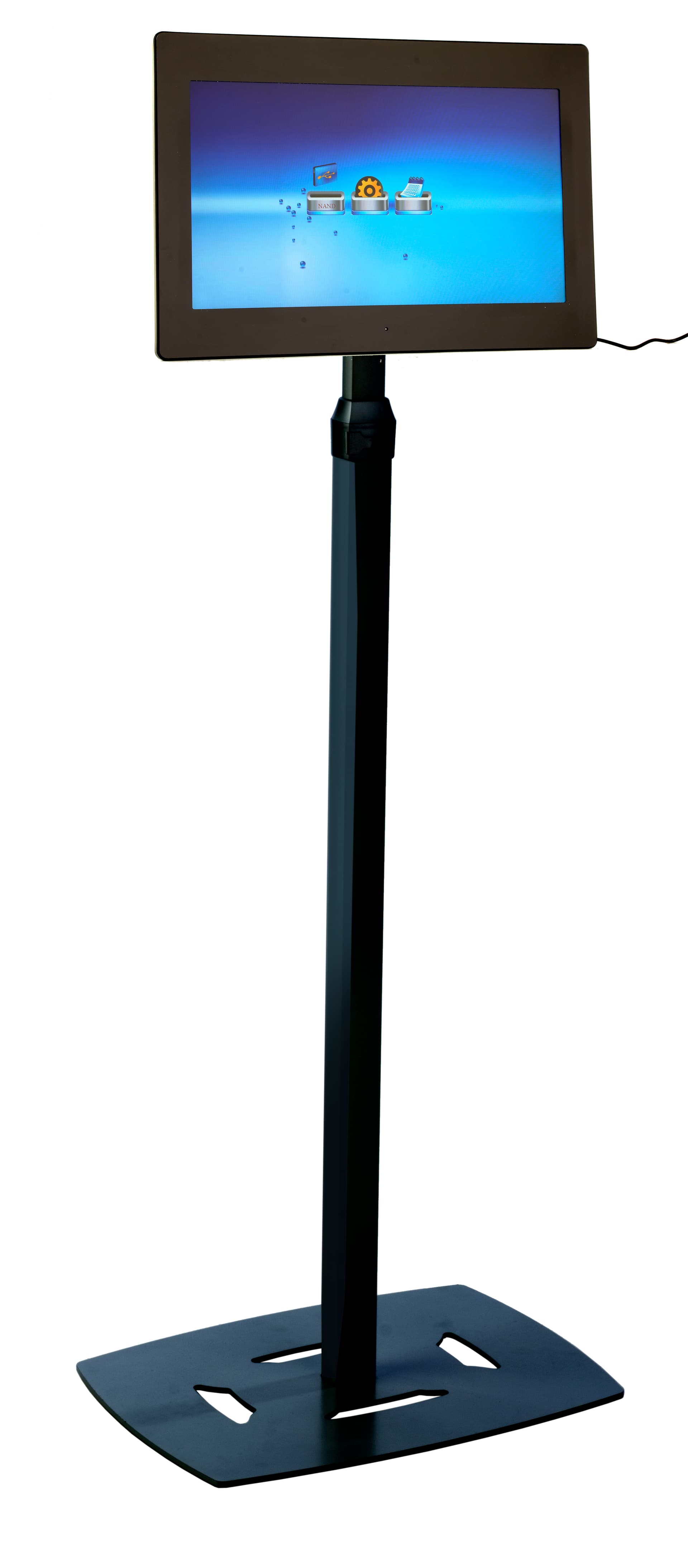 Universal Floor Stand Mounts Multiple Media Devices