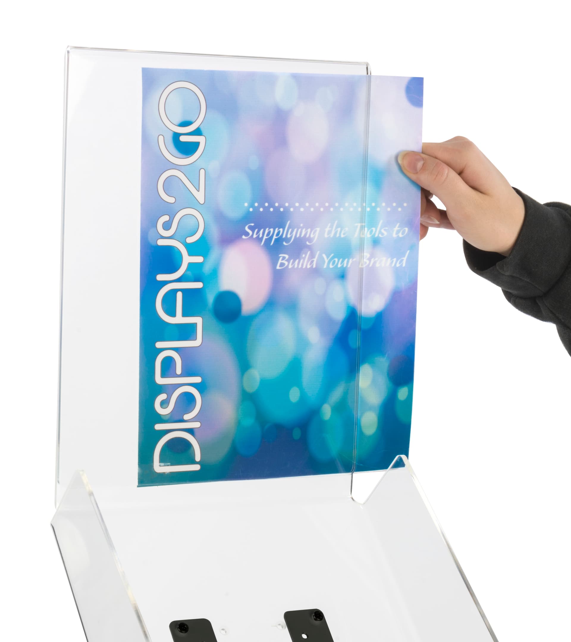 Black Magazine Tray Stand for Lobbies