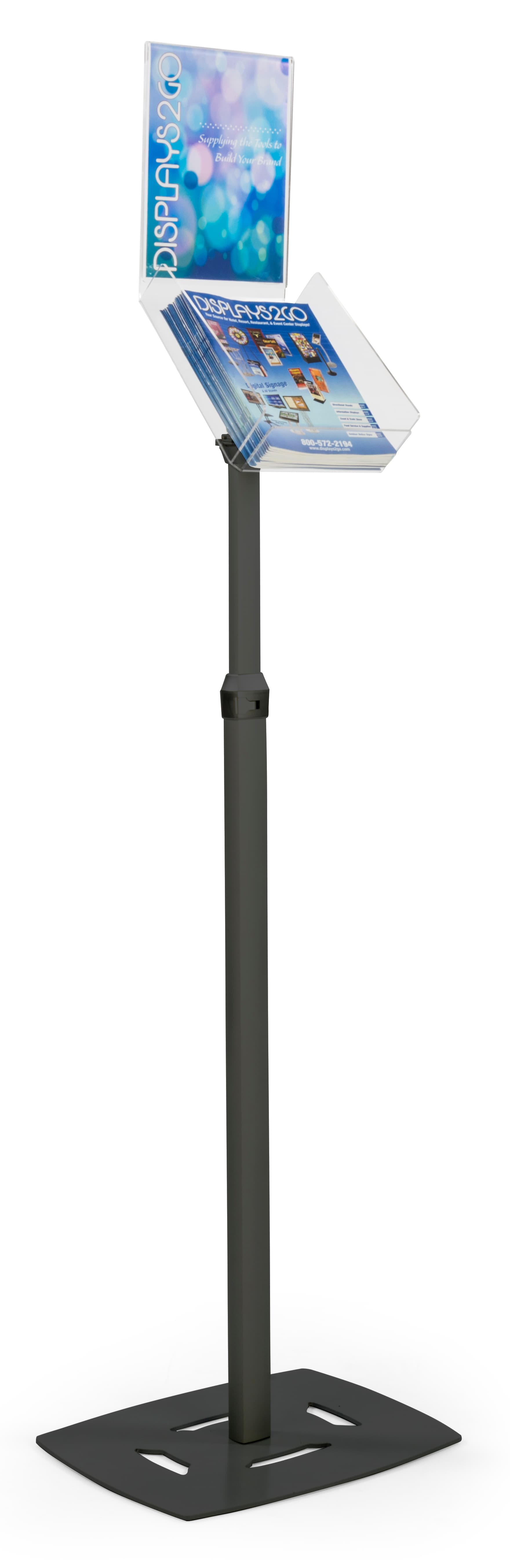 Black Magazine Tray Stand is Height Adjustable