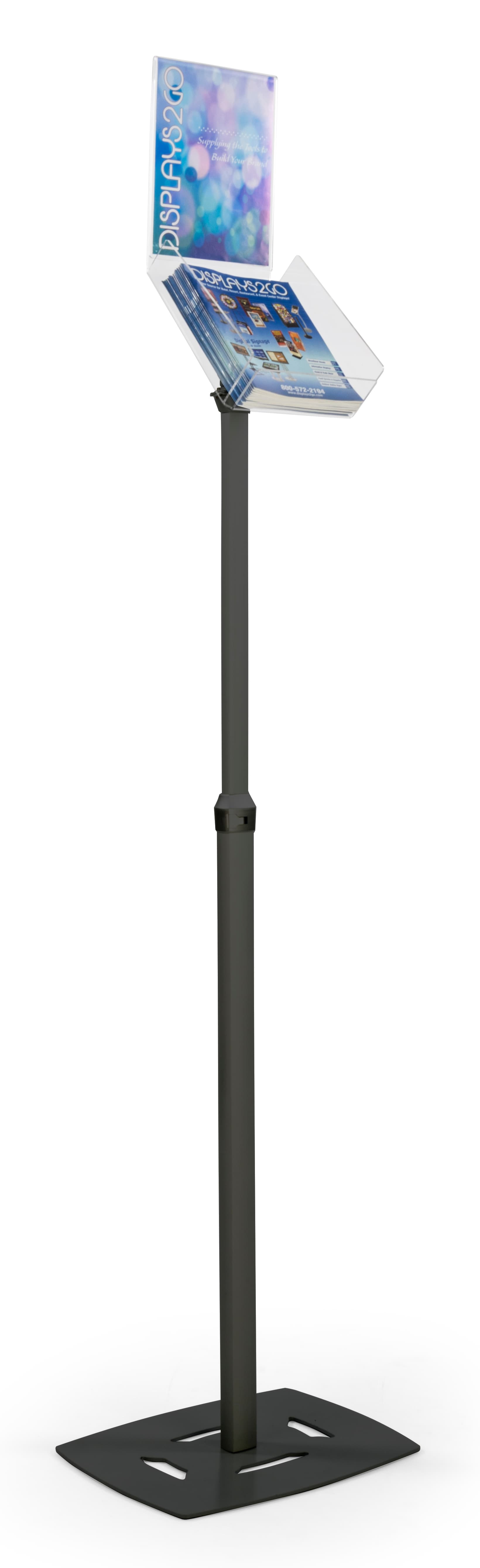 Black Magazine Tray Stand for Trade Expos
