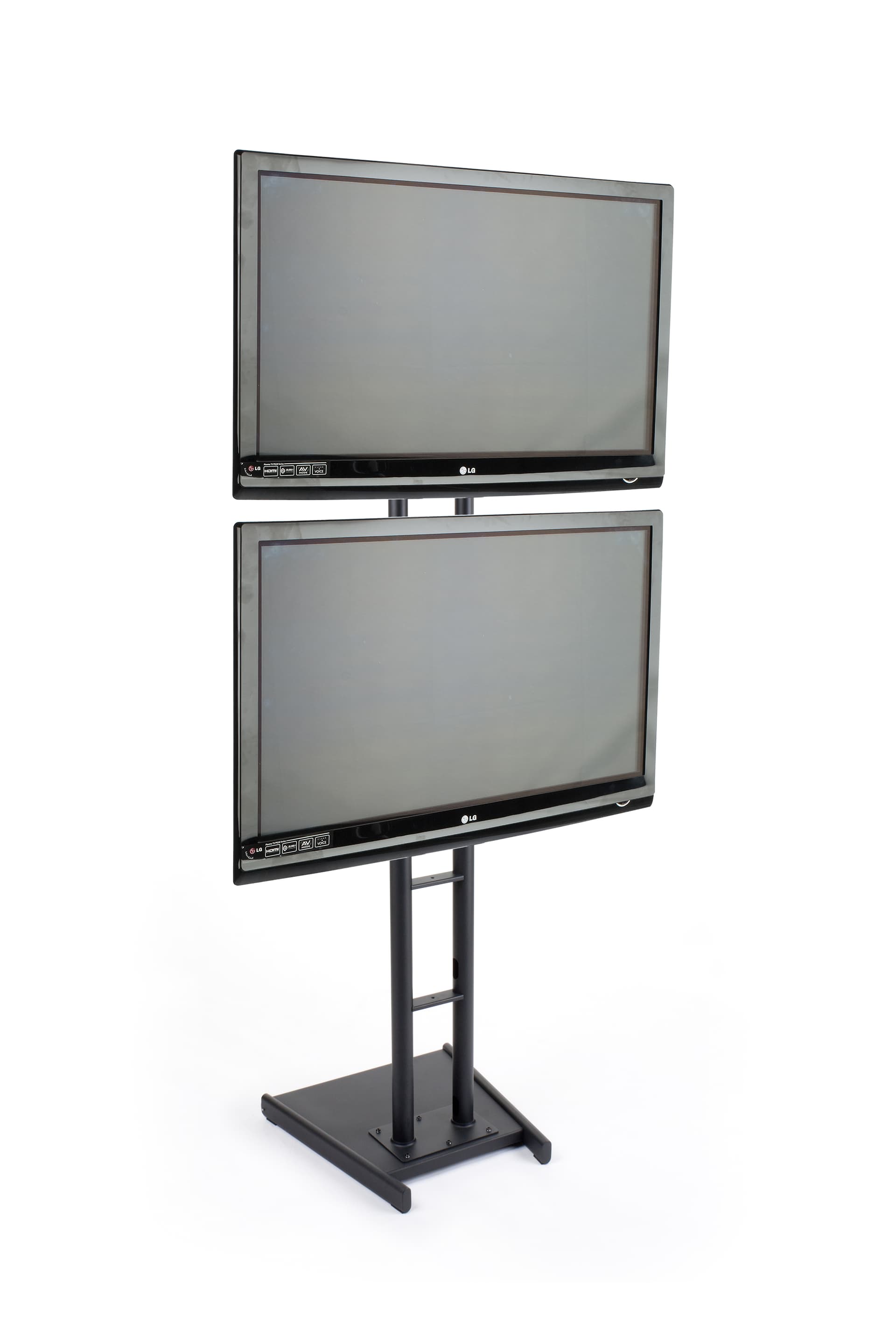 Dual Monitor Stand for Floor with Solid Base