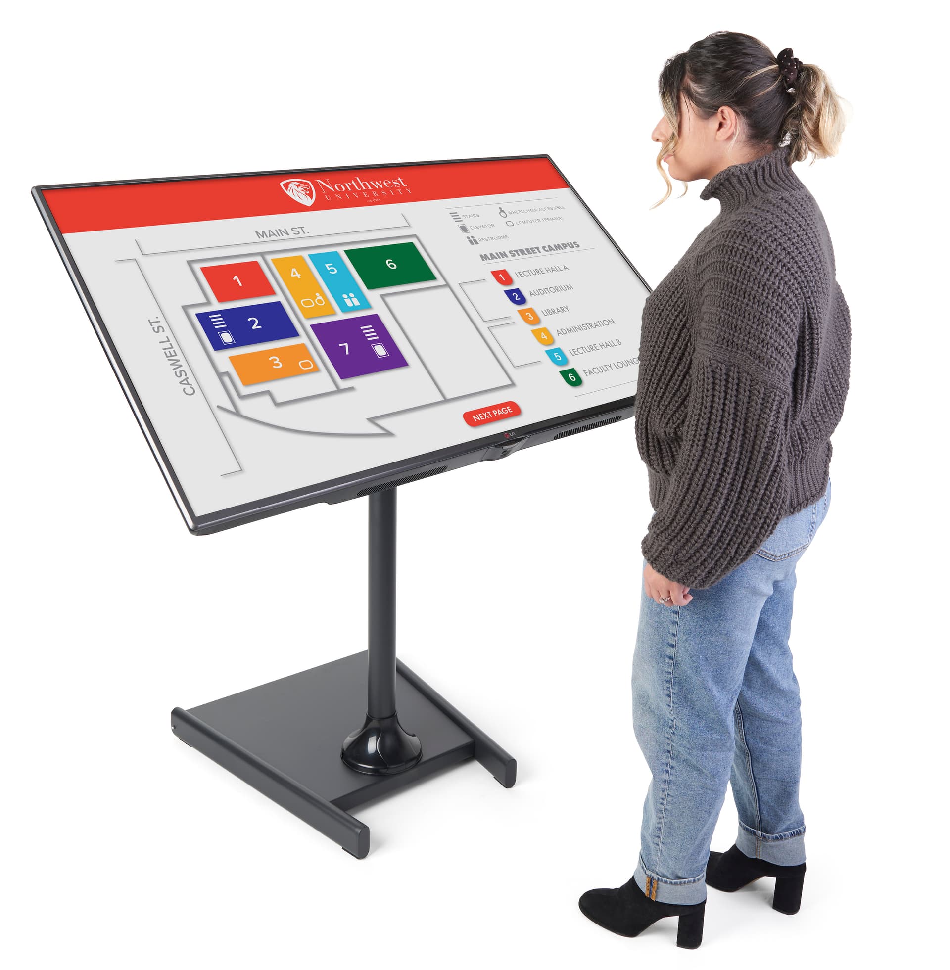 Digital lobby kiosk stand