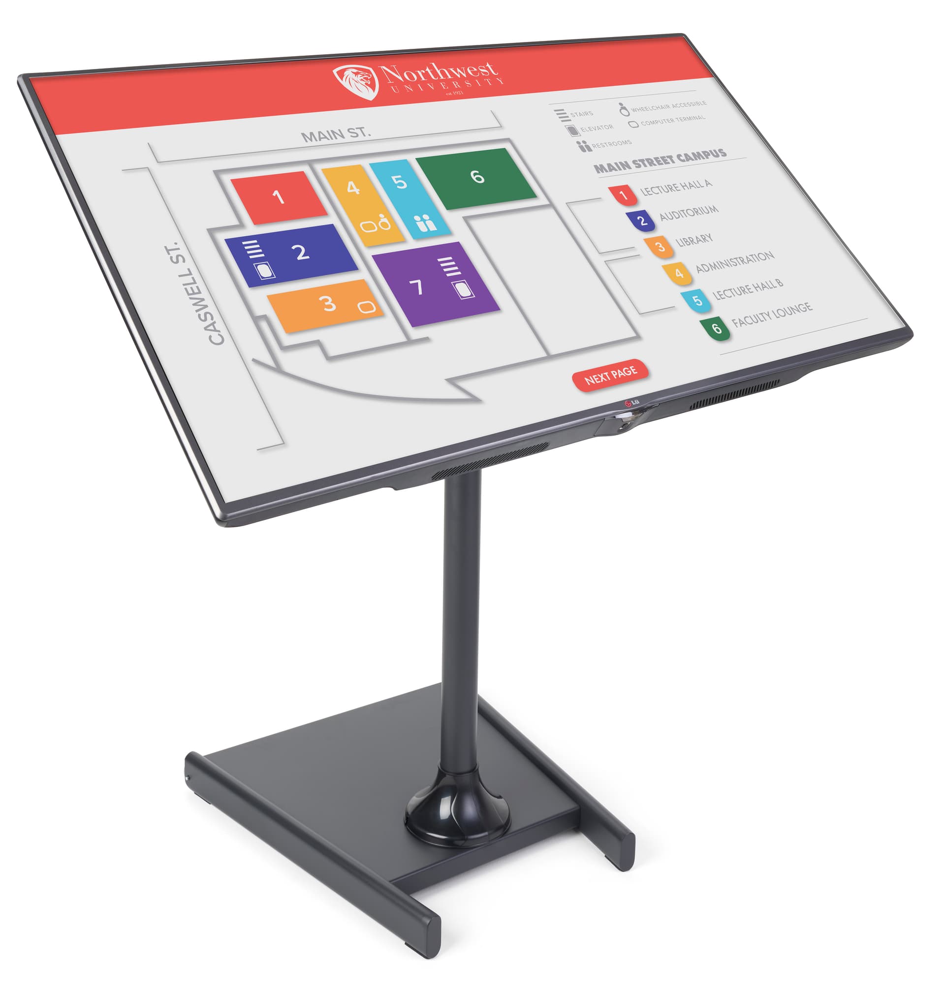 digital lobby kiosk stand