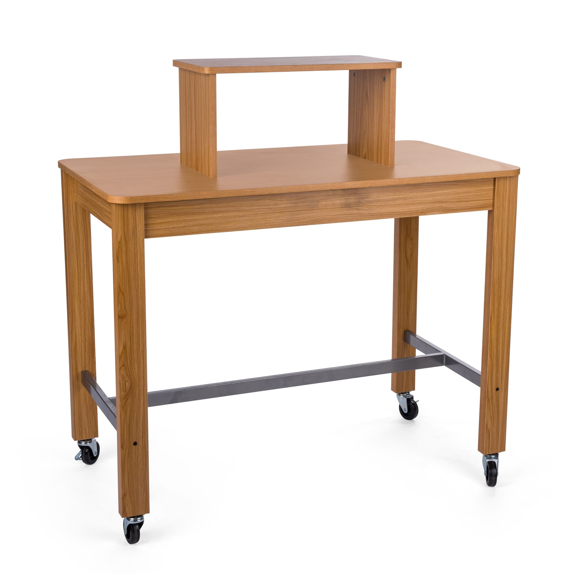 Retail Table Display with Riser | 4 Locking Metal Wheels | Displays2Go
