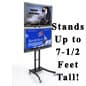 TV Stand with 2 Mounts for Monitors 32 to 65", Shelf, Wheels, Adjustable - Black