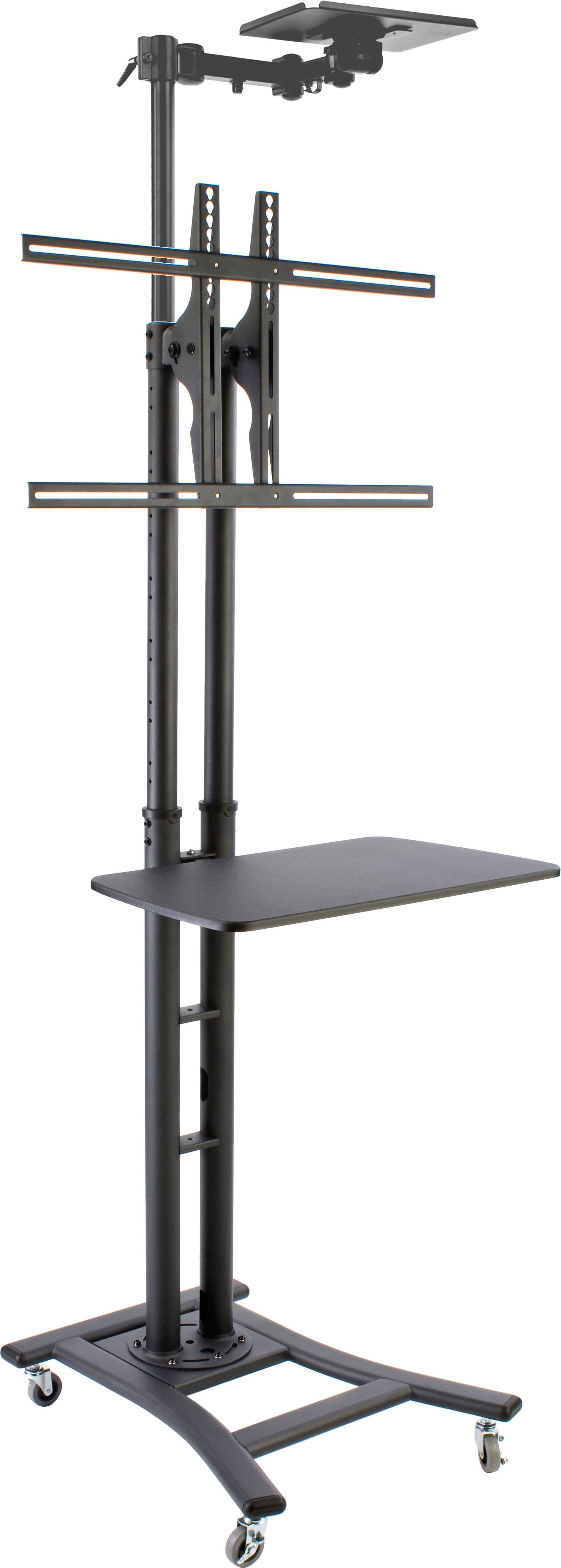 Height Adjustable Black Teleconferencing TV Stand