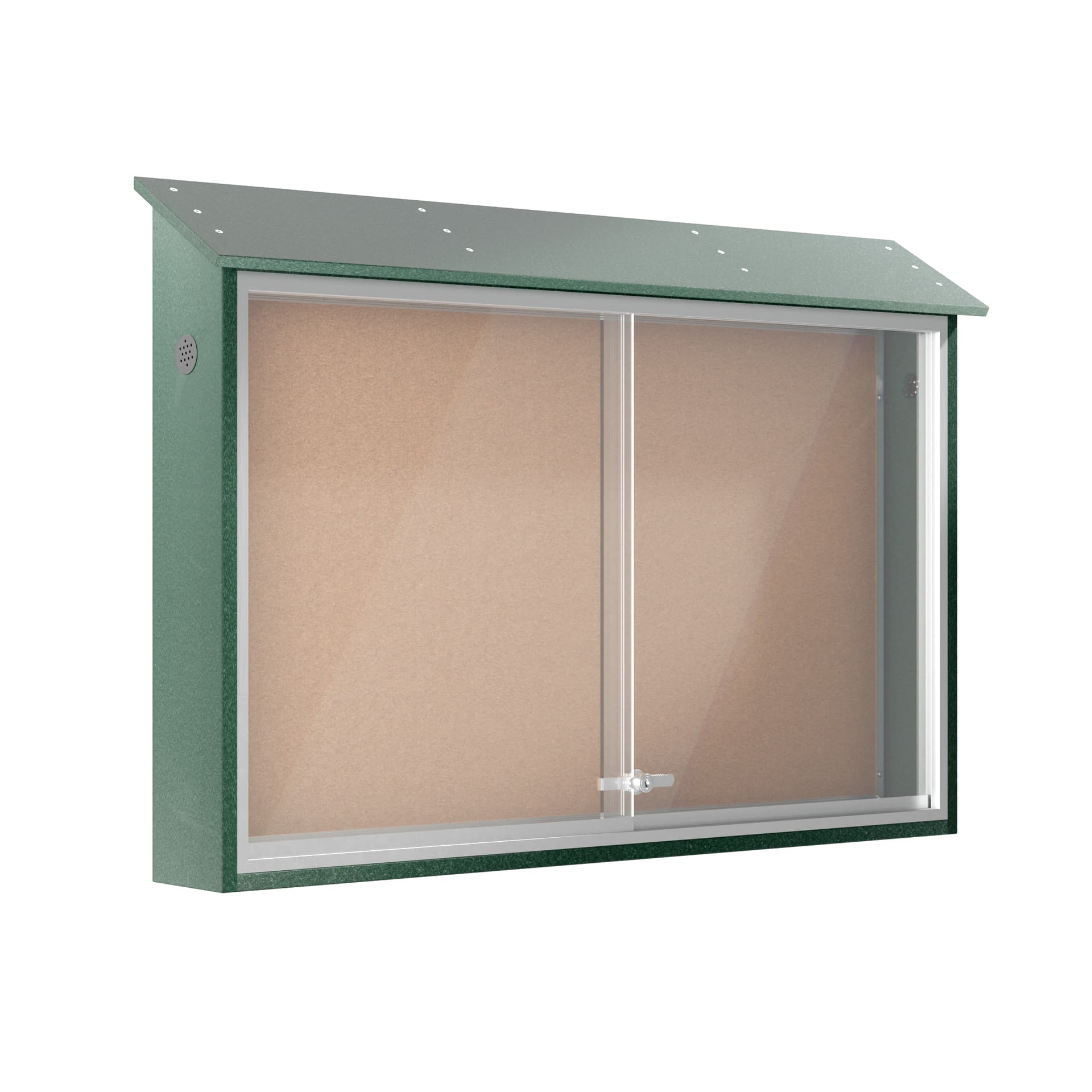 Outdoor bulletin board with a common wall mounted placement 