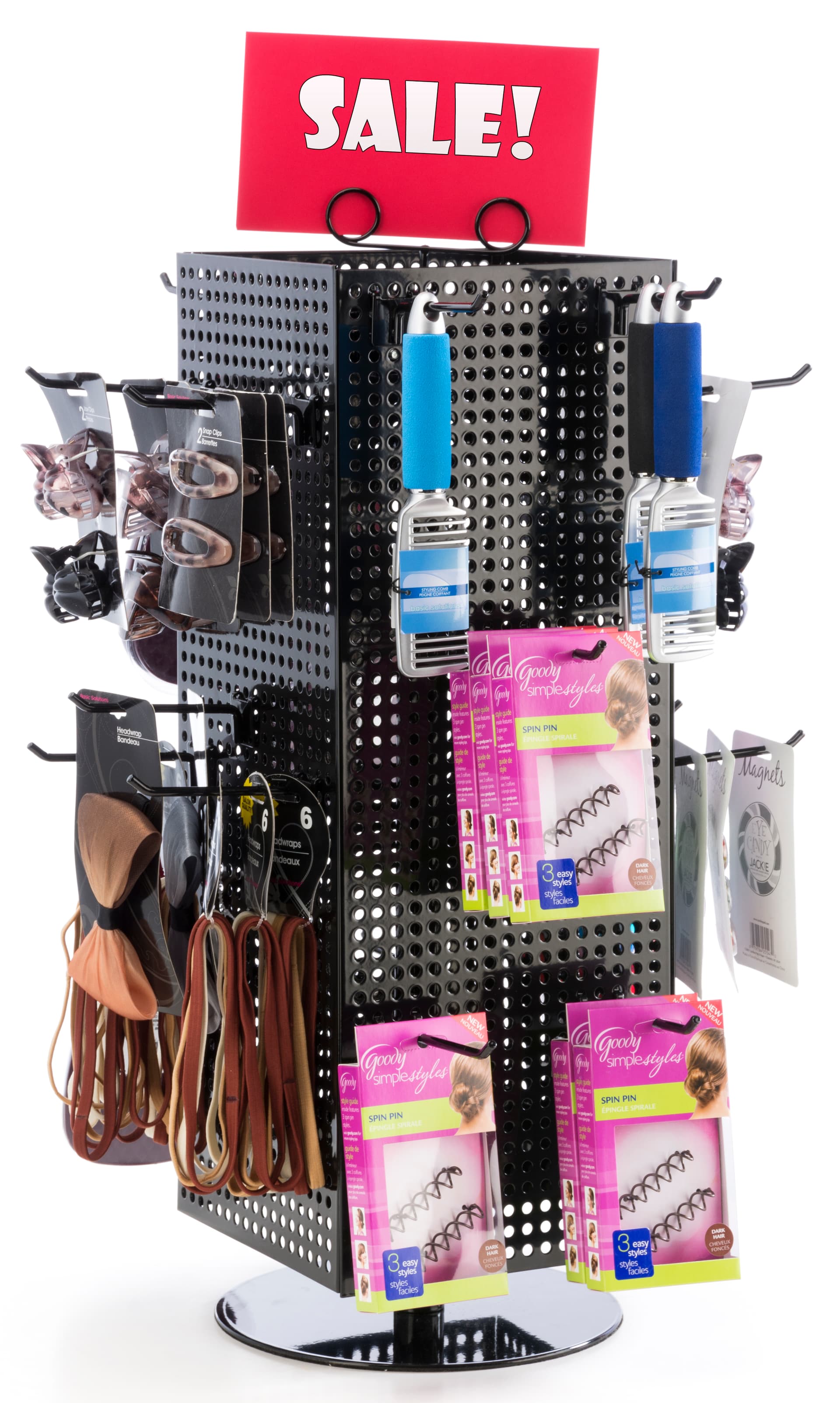 Black Pegboard Display Stand- Rotating
