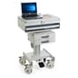 Computer Cart w/ Height Adjustable Pedal, 3 Drawers & CPU Holder - Gray