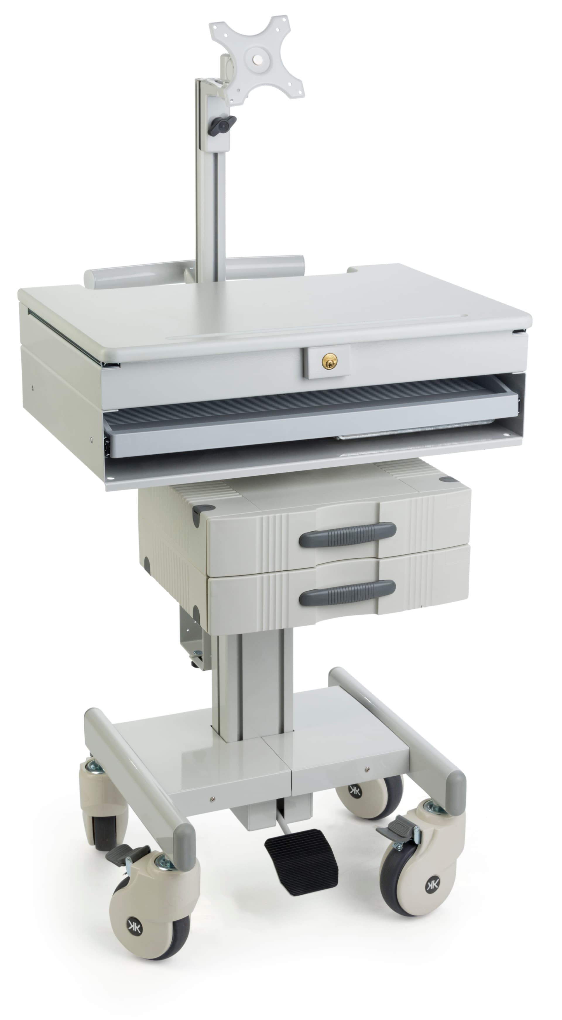 Steel Medical Computer Workstation