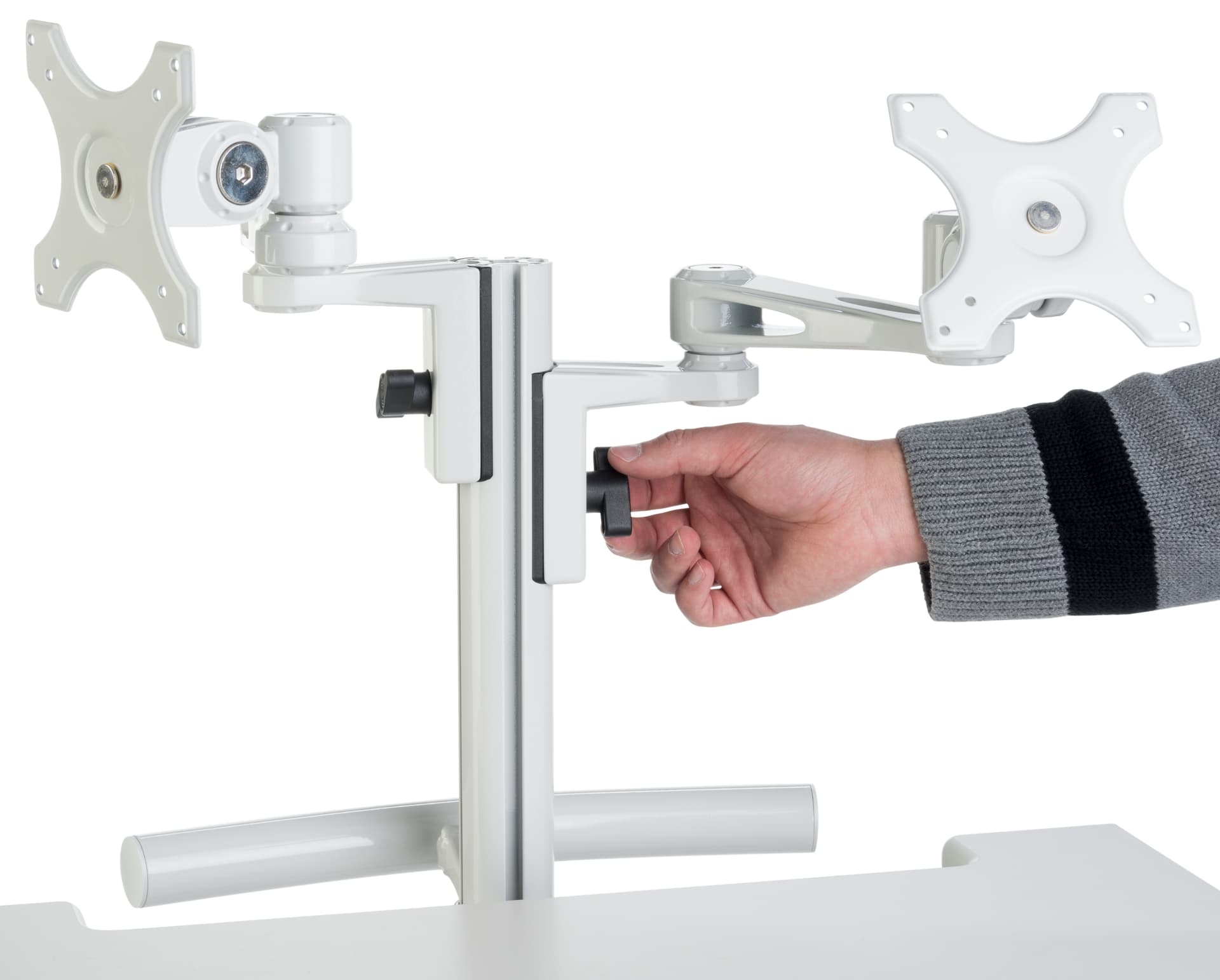 Medical Computer Trolley with Adjustable Mounts