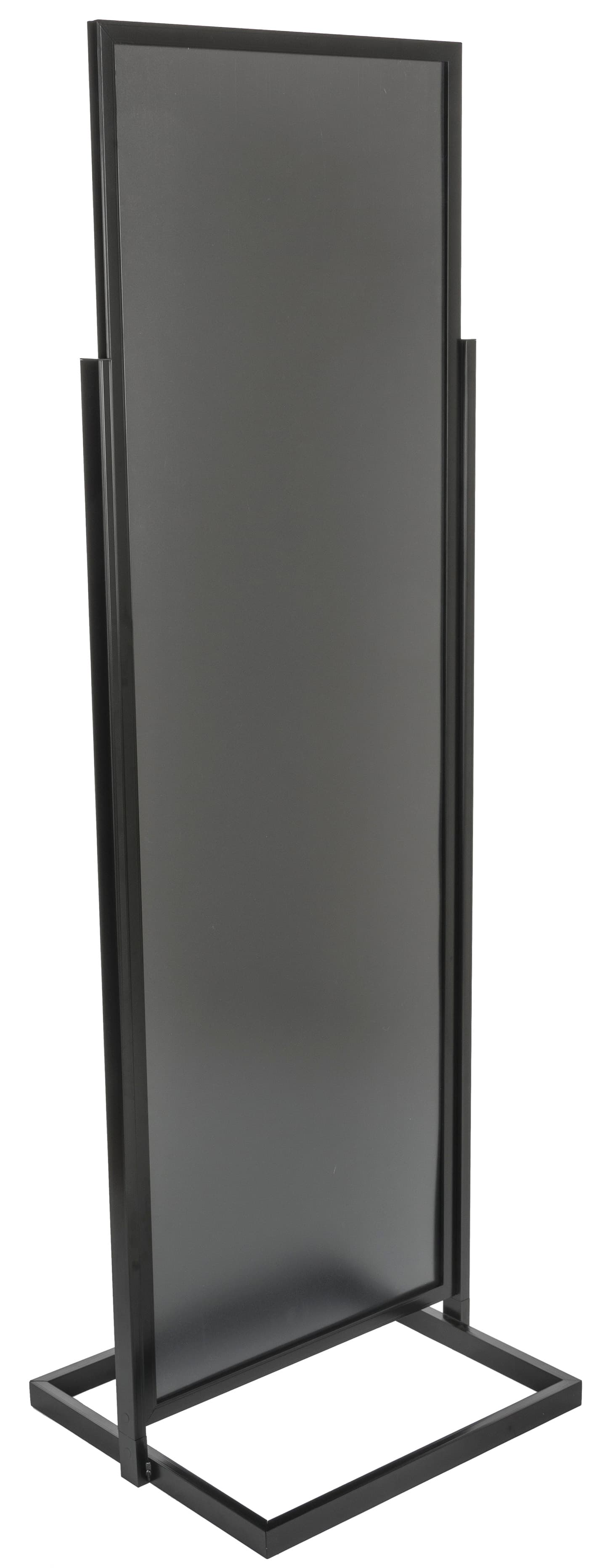 Black 22" x 69" Poster Stand with 2 PVC Non-Glare Lenses