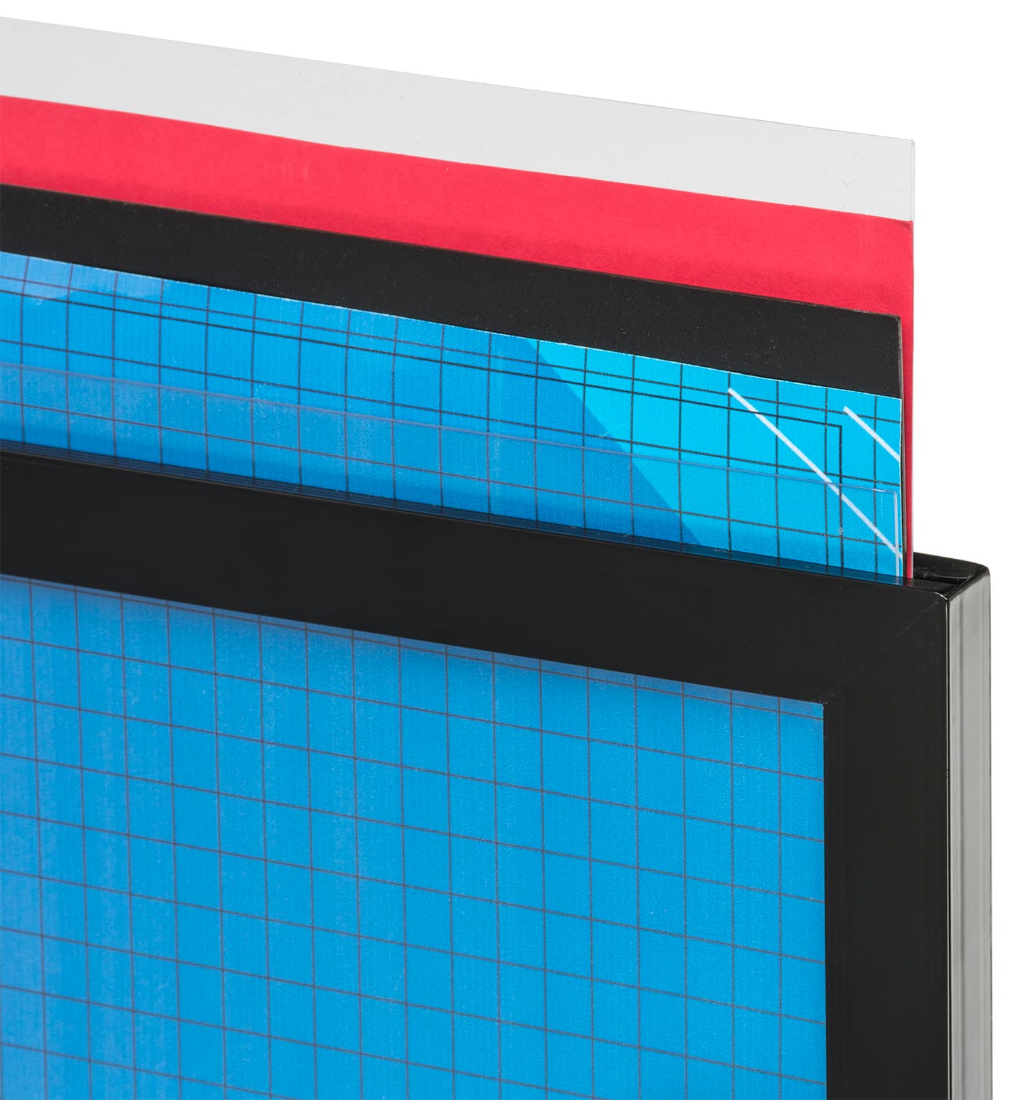 Black 22" x 69" Poster Stand with Powder-Coated Finish