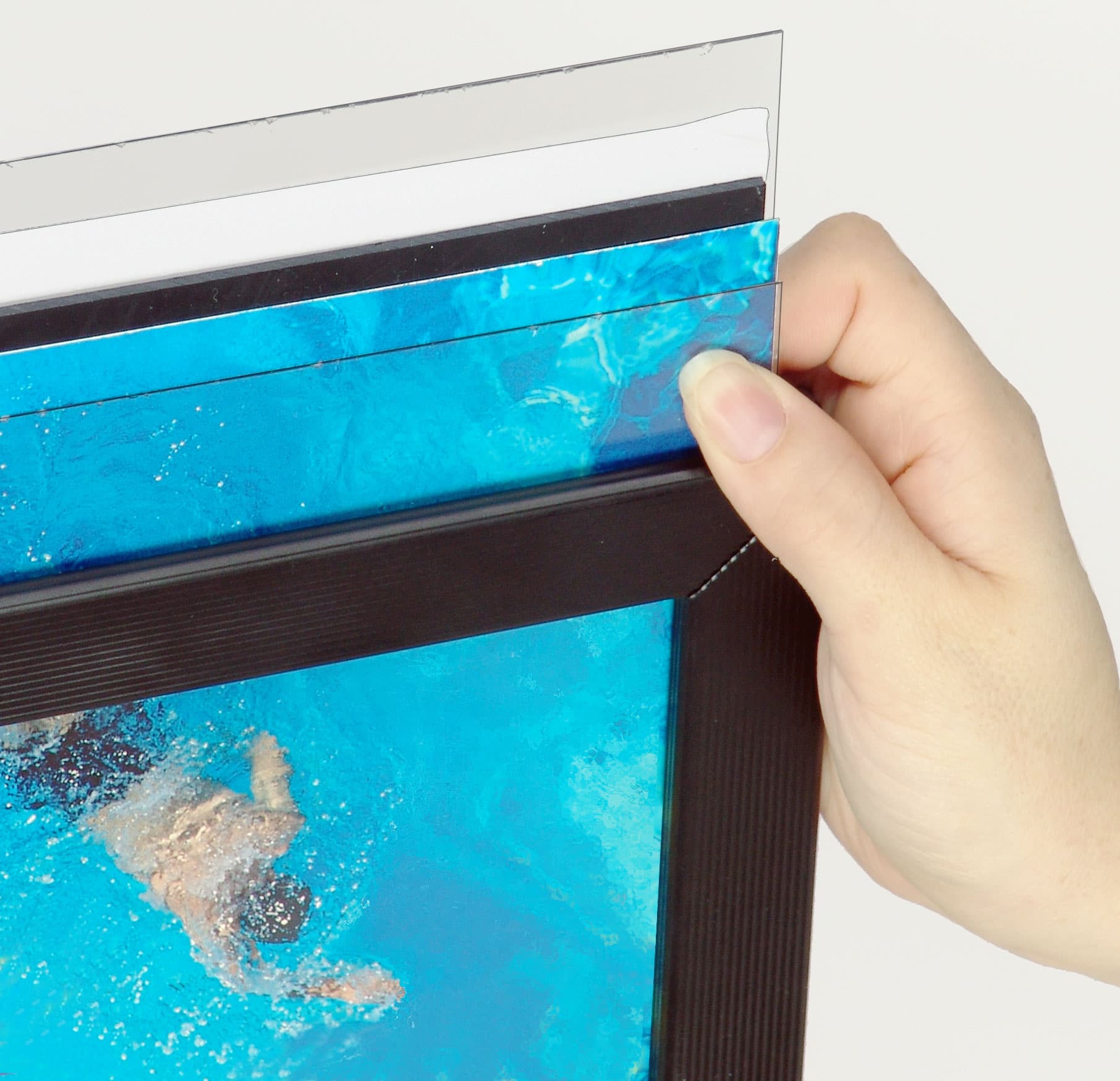 Poster Display Rack: Black Double-Sided w/5 Brochure Holders