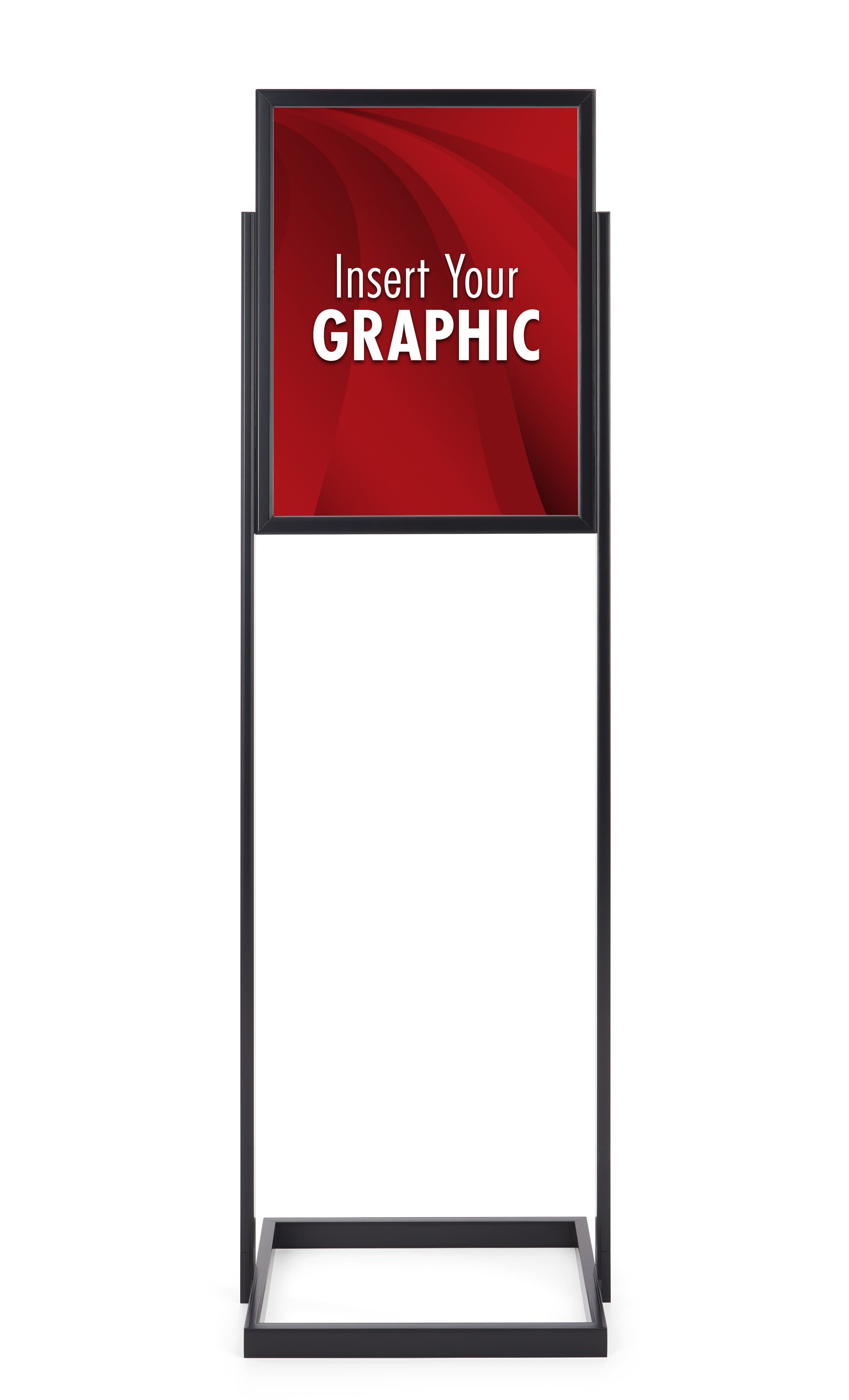 Poster display stand with easy loading design
