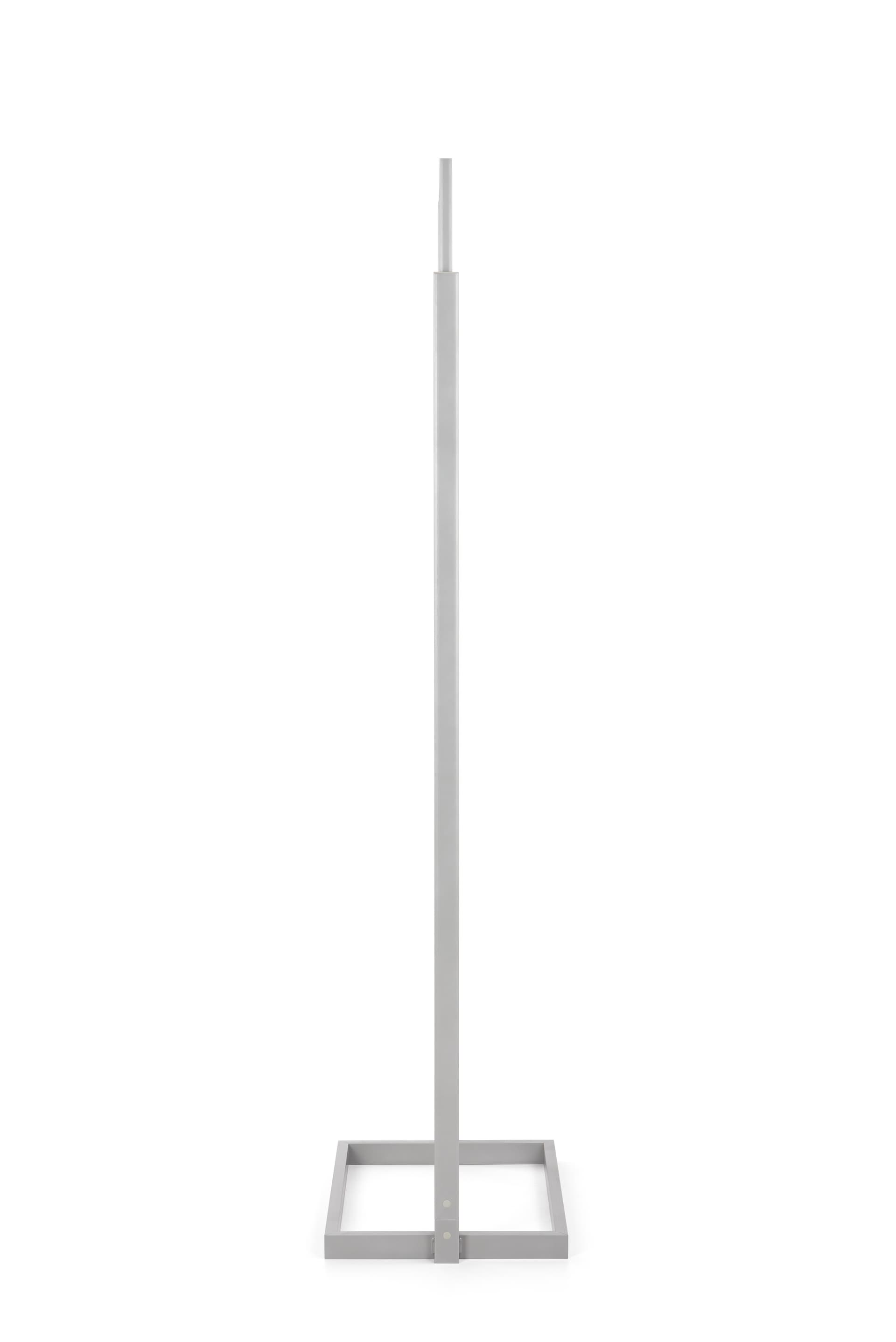 Silver 24" x 36" metal poster stand with slim profile