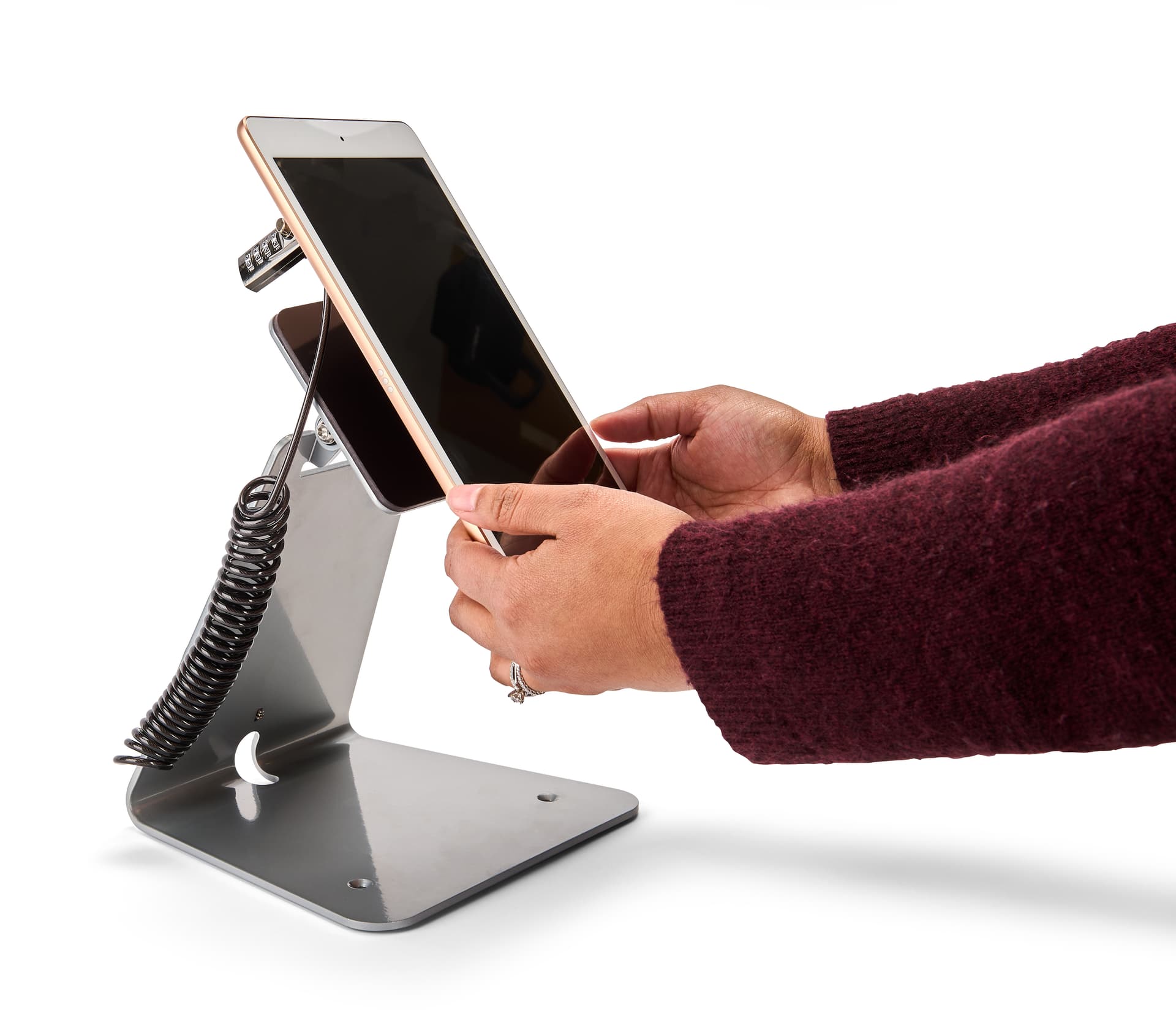 Magnetic tablet stand with secure magnet attachment 
