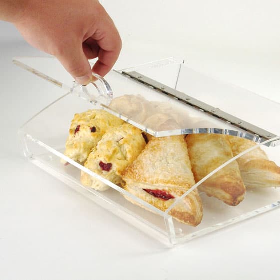 Acrylic Food Display With A Curved Lid